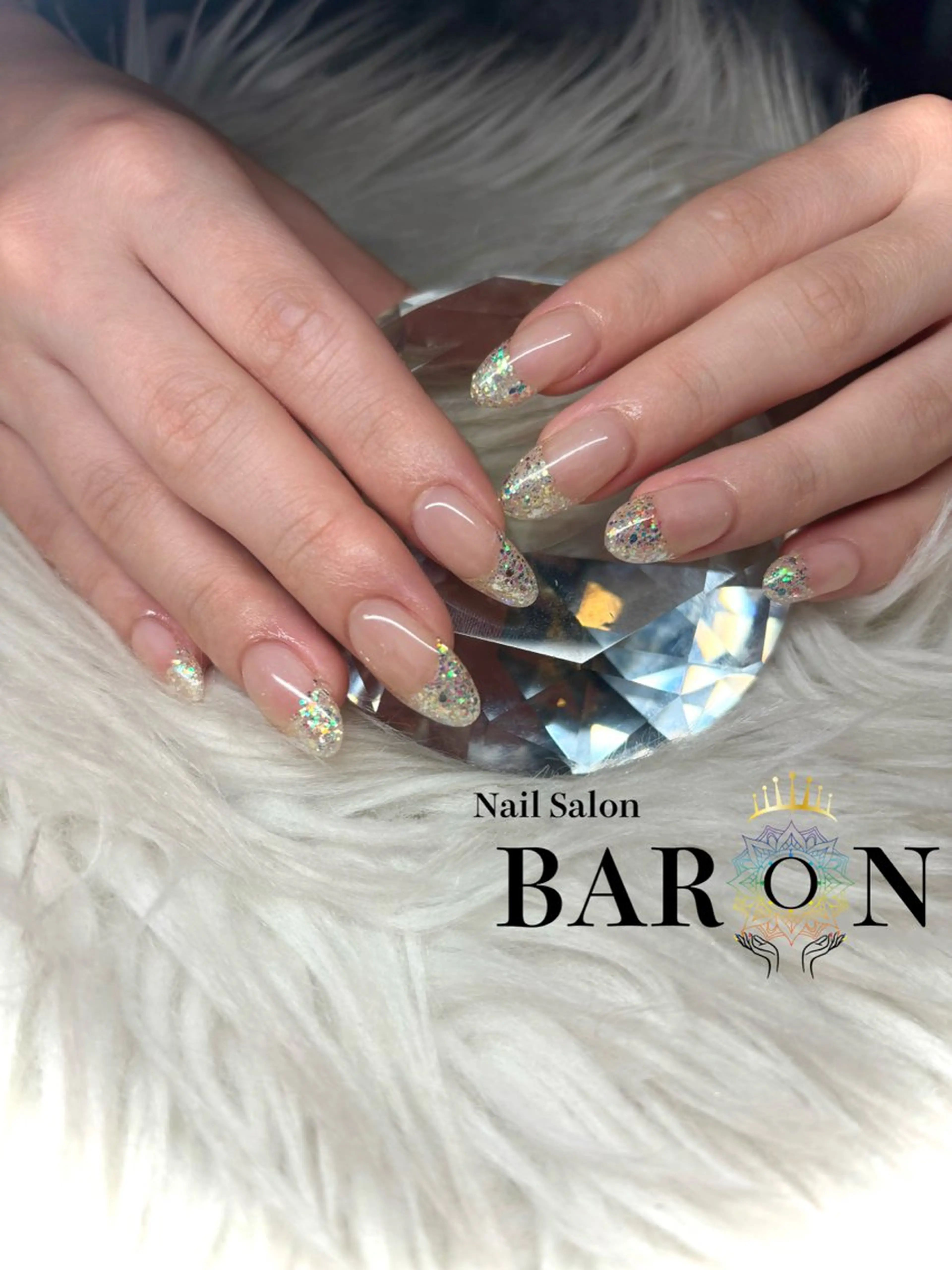 ネイル フレンチネイル ラメ(グリッター) ♛︎BARON♛︎ MASHIROのネイルデザイン