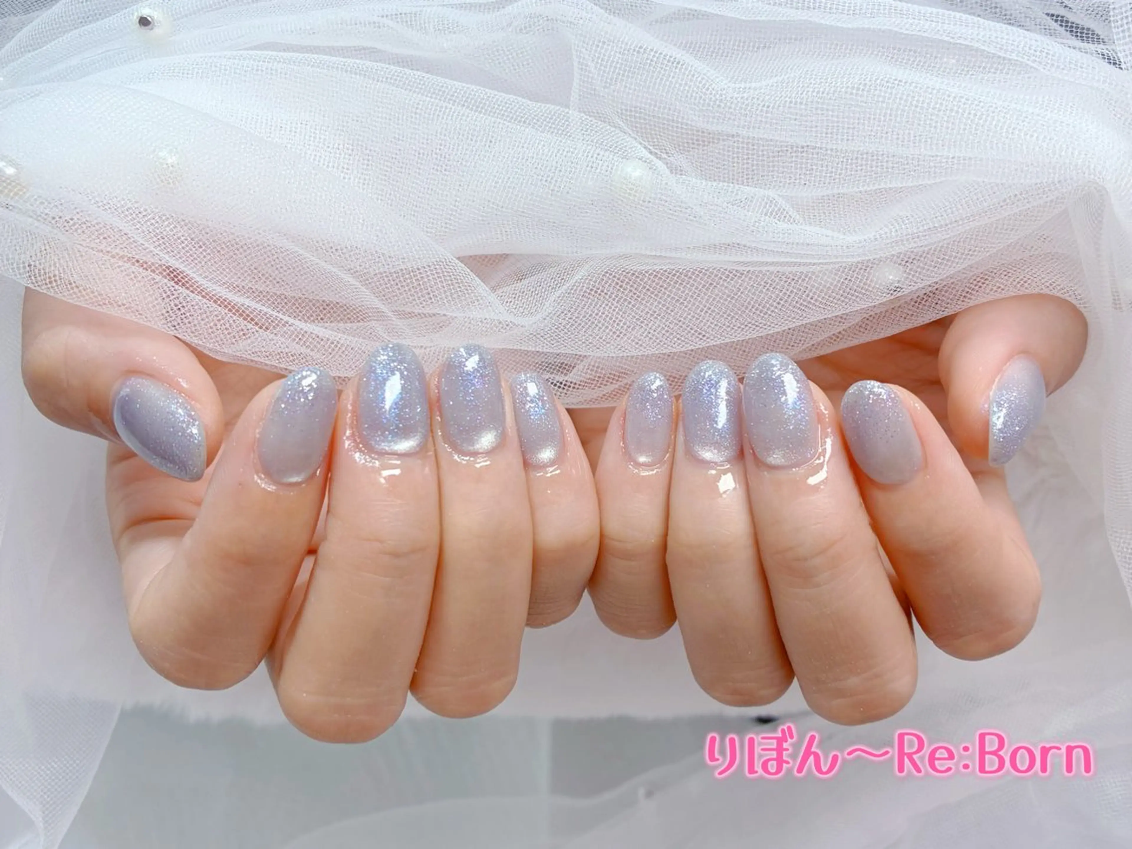ミディアム ハンドネイル りぼん Re:Bonrのネイルデザイン