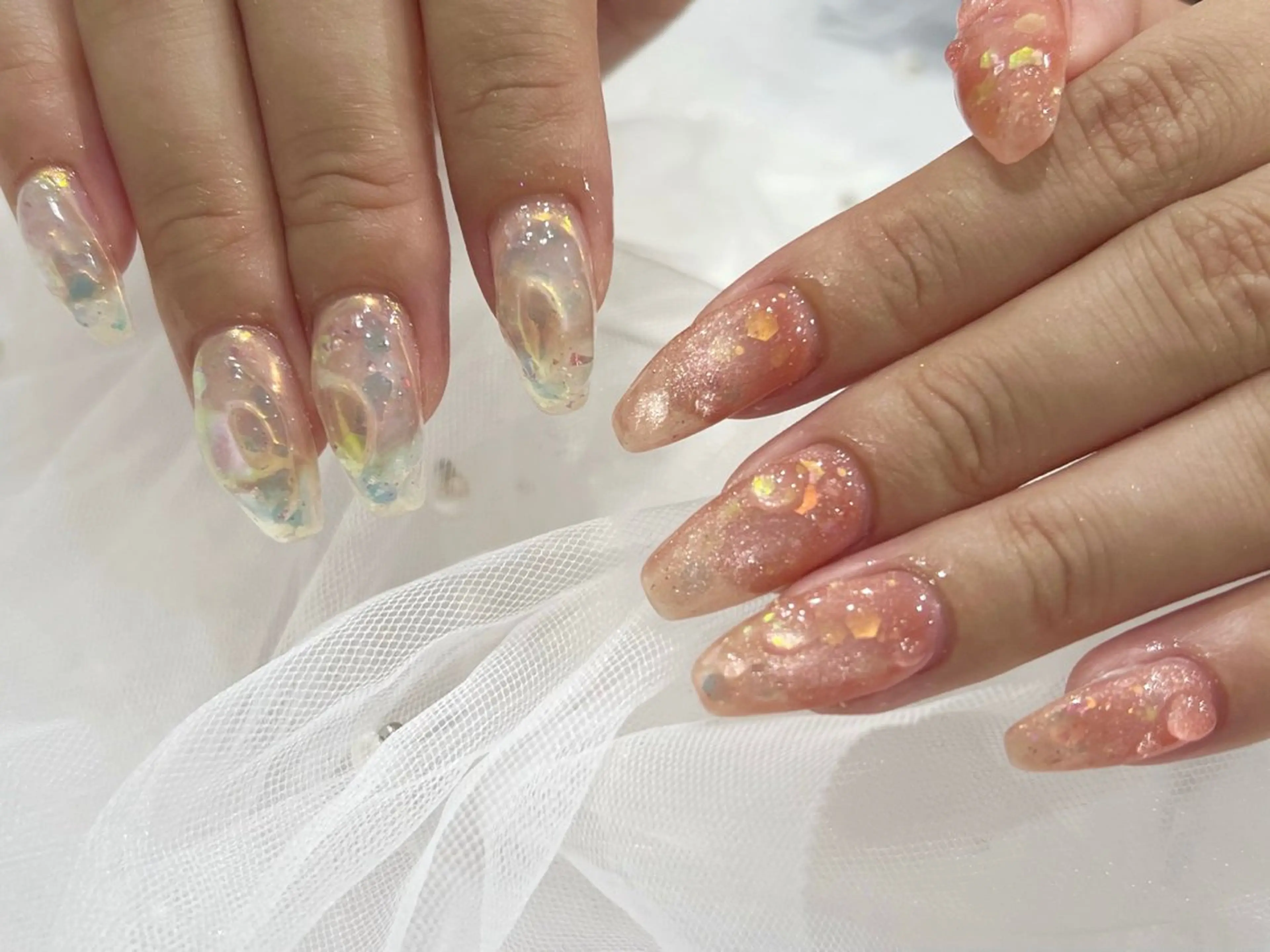 ネイル 持ち込み ニュアンスネイル ハンドネイル 🧡Shine船橋 鳴海🧡のネイルデザイン