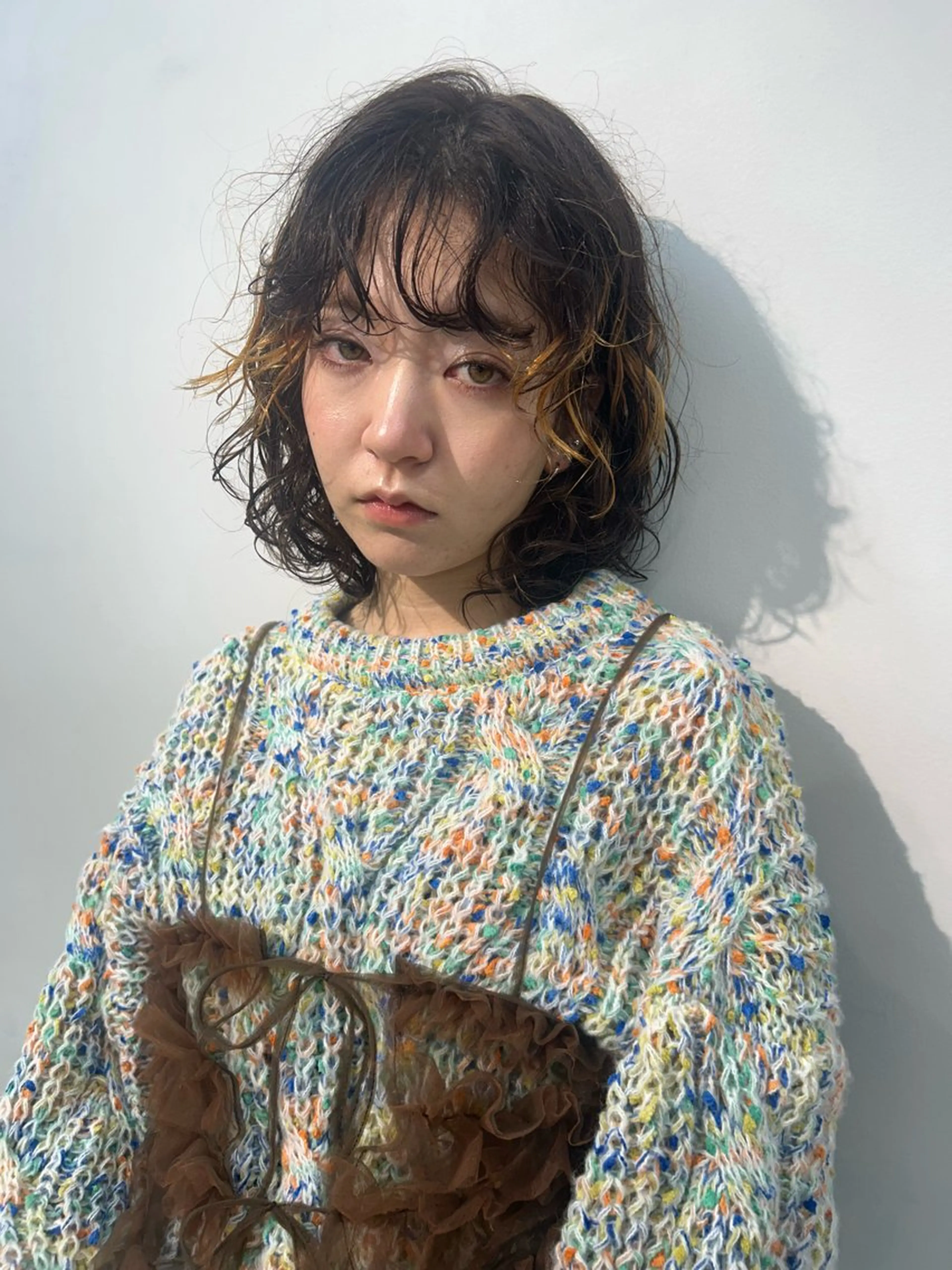 ミディアム カラー パーマ ミディアムパーマ くせ毛 カット パーマ ナチュラル×色気パ ーマ 渋谷/マナミのヘアスタイル