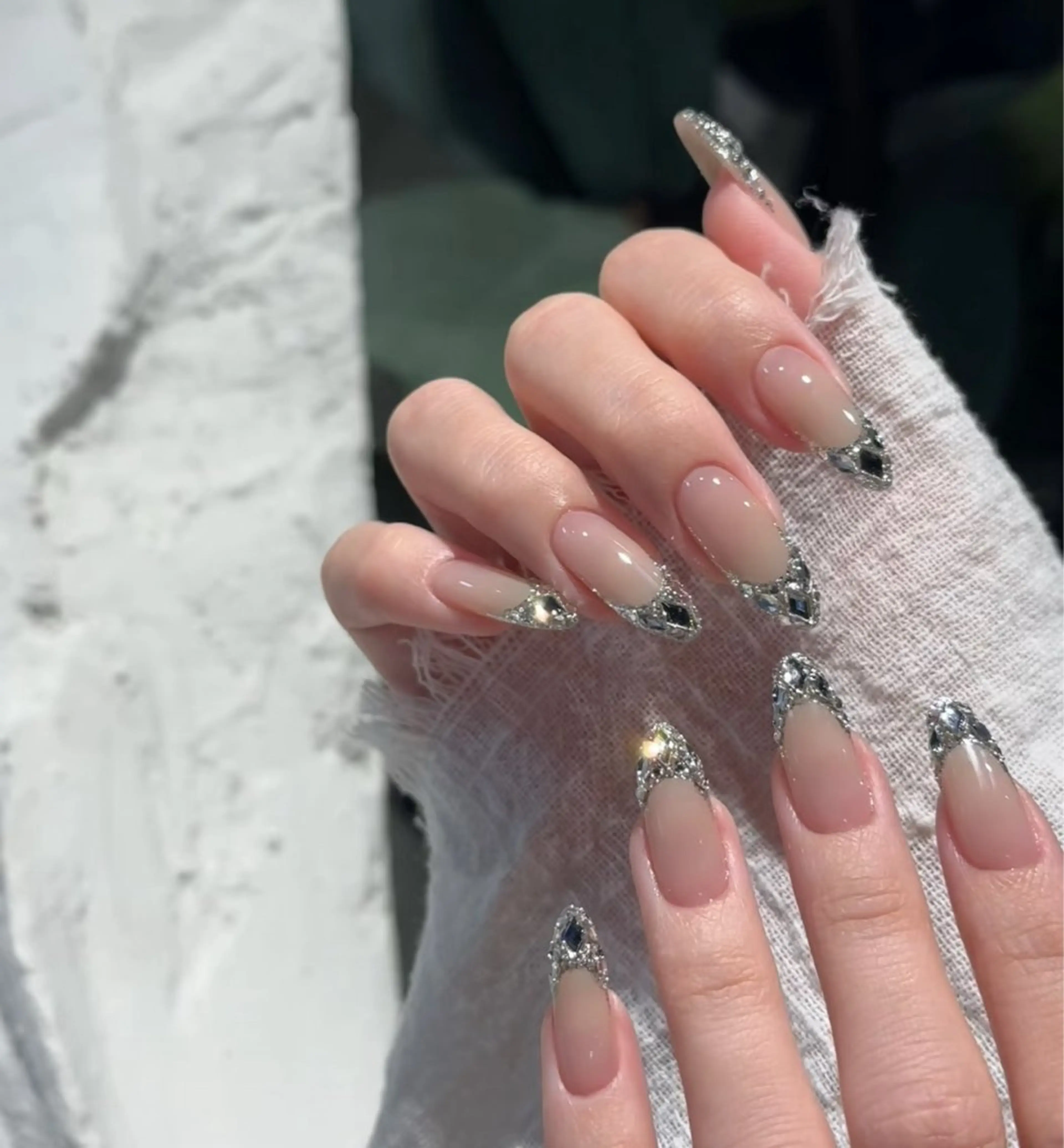 ネイル アートネイル オーロラネイル チークネイル フレンチネイル ガラスフレンチ 🎀🎀YooLi Nail Salonのネイルデザイン