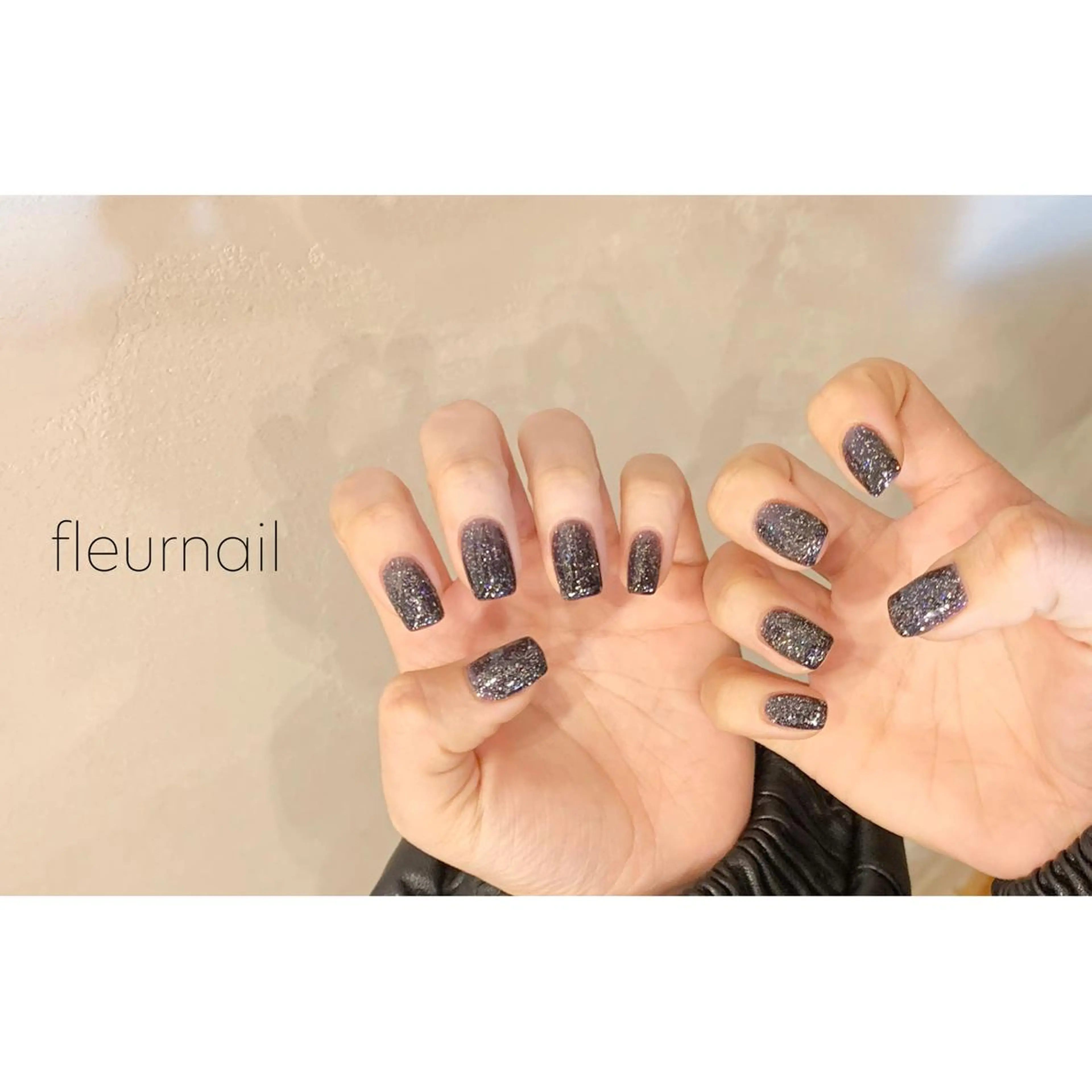 ネイル ブルー 成人式 長さ出し ジェルネイル ラメ(グリッター) ハンドネイル fleurnail miuraのネイルデザイン