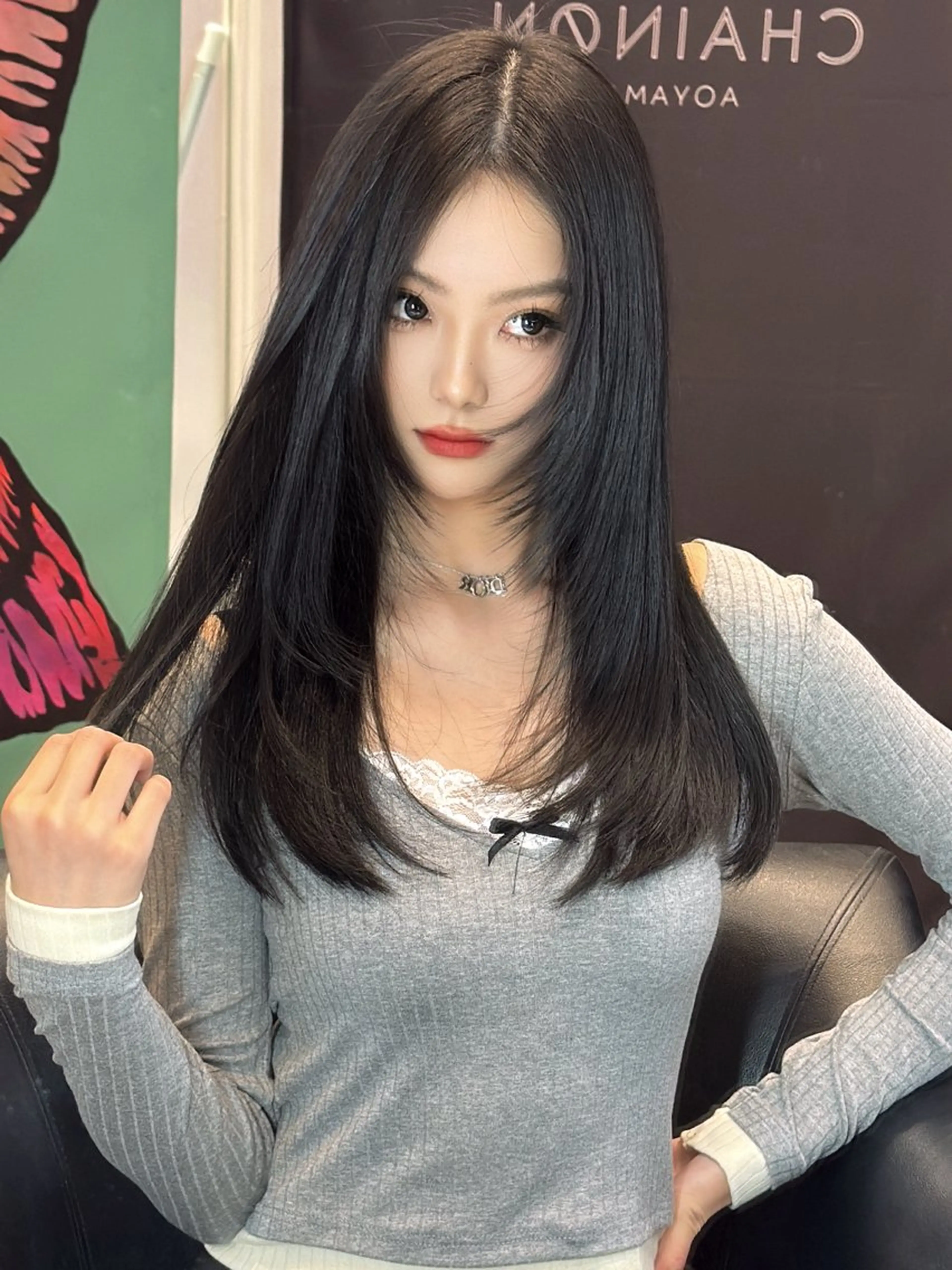 ロング 🇨🇳ワンホンヘア 下田鉄也のヘアスタイル