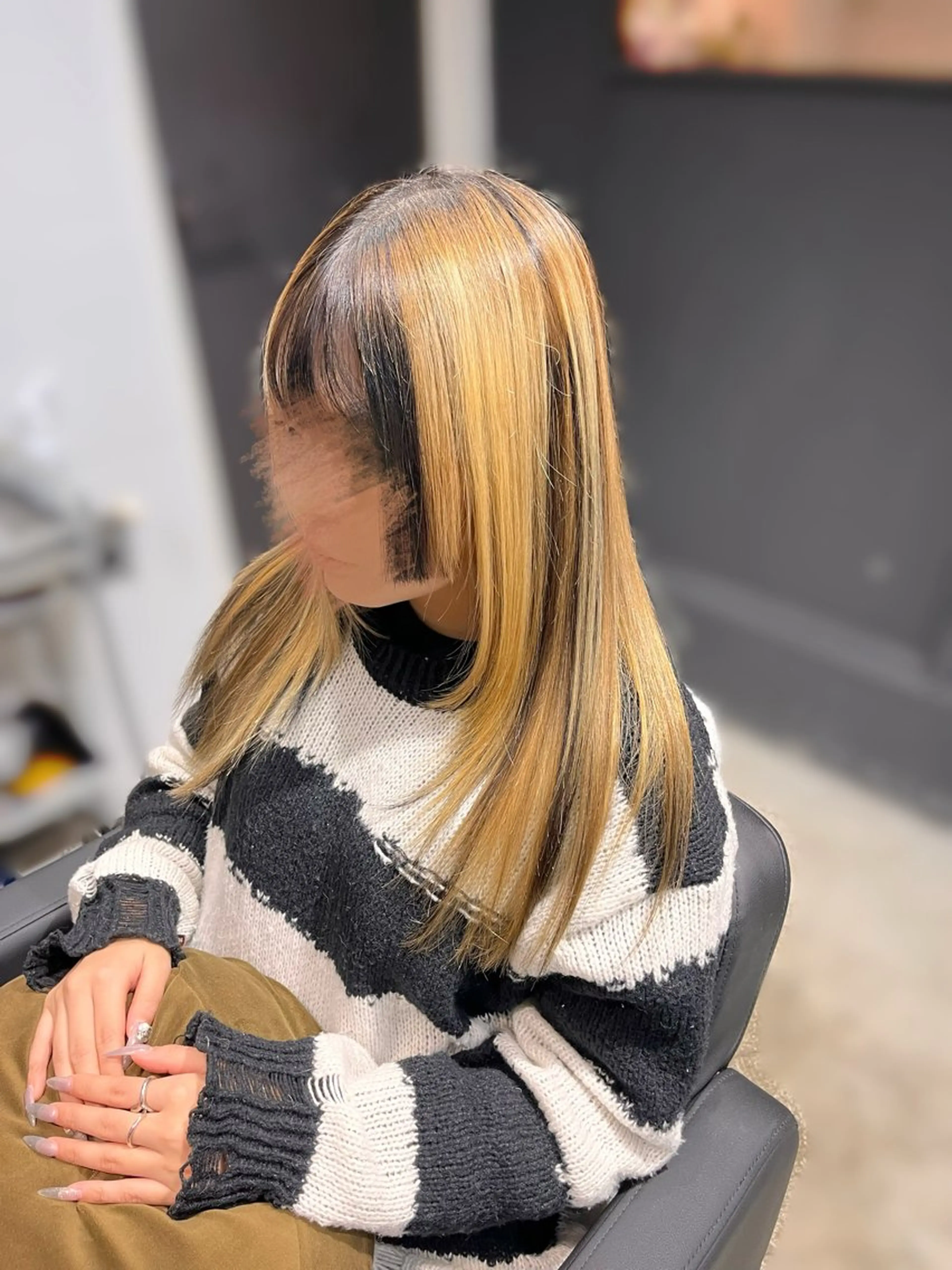 ロング 顔まわりレイヤー 顔周りカット レイヤーカット 💖暖色系カラー💖 🦋HARU 🦋のヘアスタイル