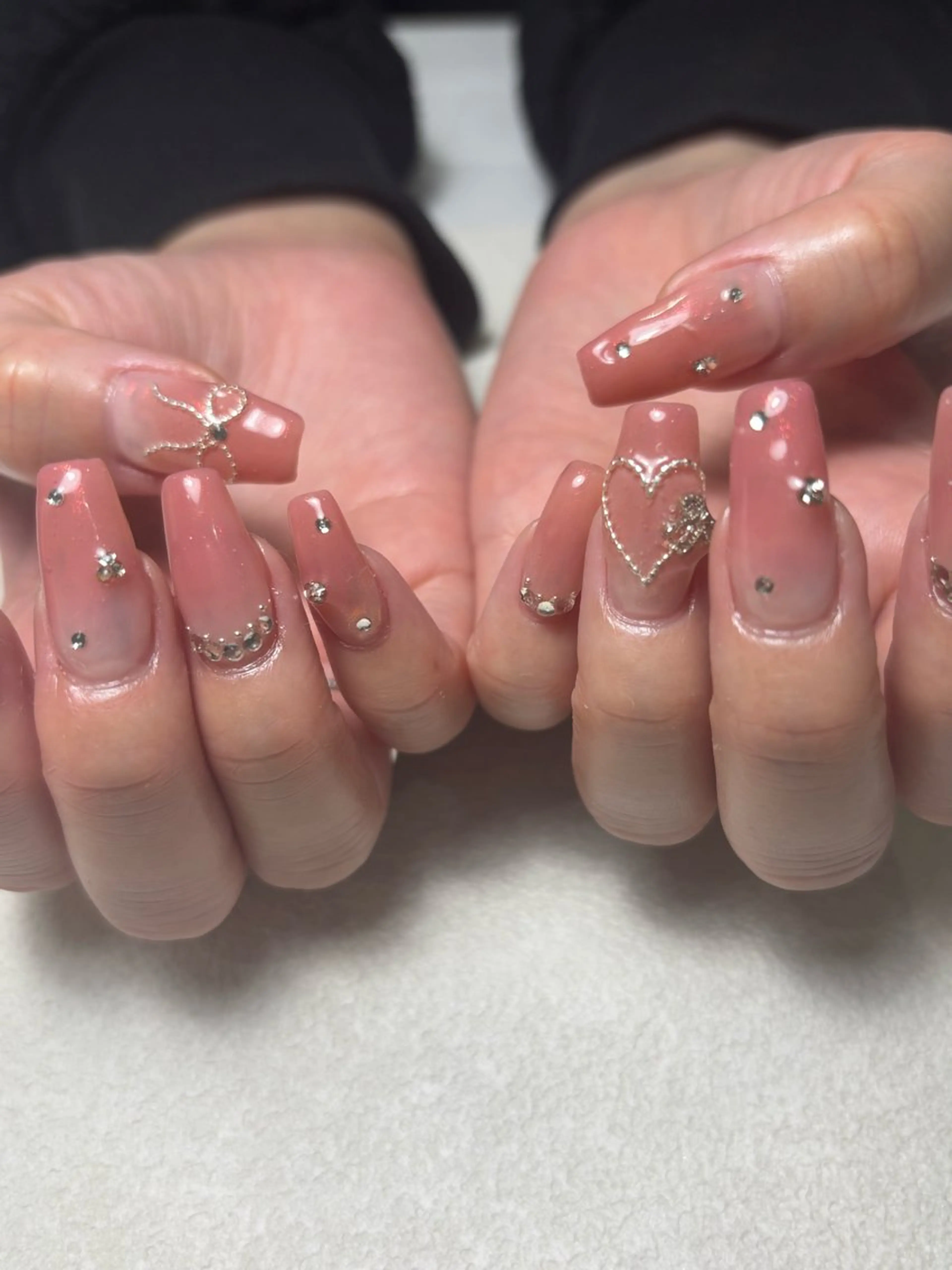 ネイル ハート リボン 爪塗装noa/ 新潟/shuhoのネイルデザイン