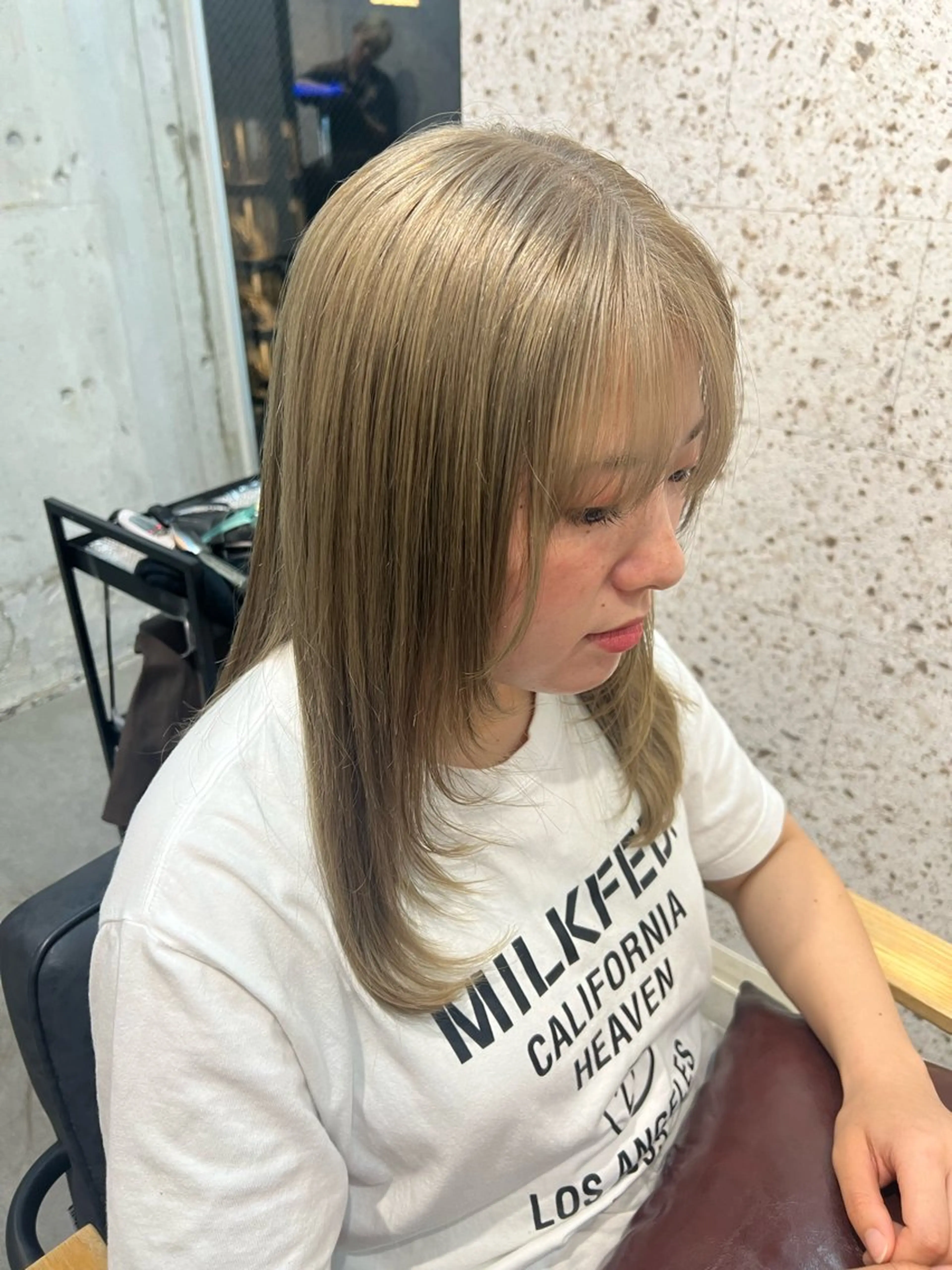セミロング 顔まわりレイヤー 顔周りカット レイヤーカット カット Ayaka🩰🎀 ガーリー/暖色♡のヘアスタイル