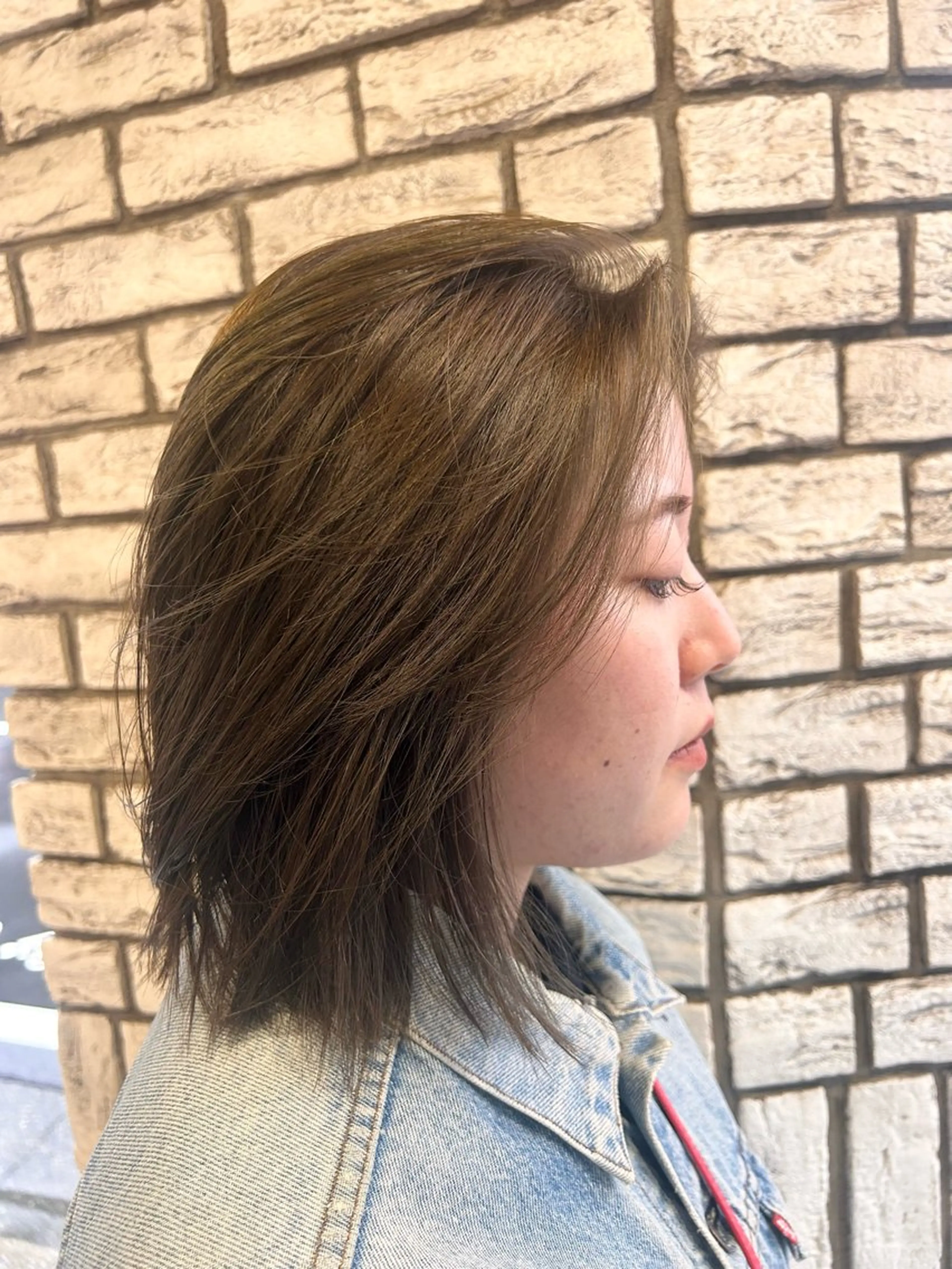 ミディアム カラー カット ヘアカラー 透明感カラー/ 顔周りカットのヘアスタイル