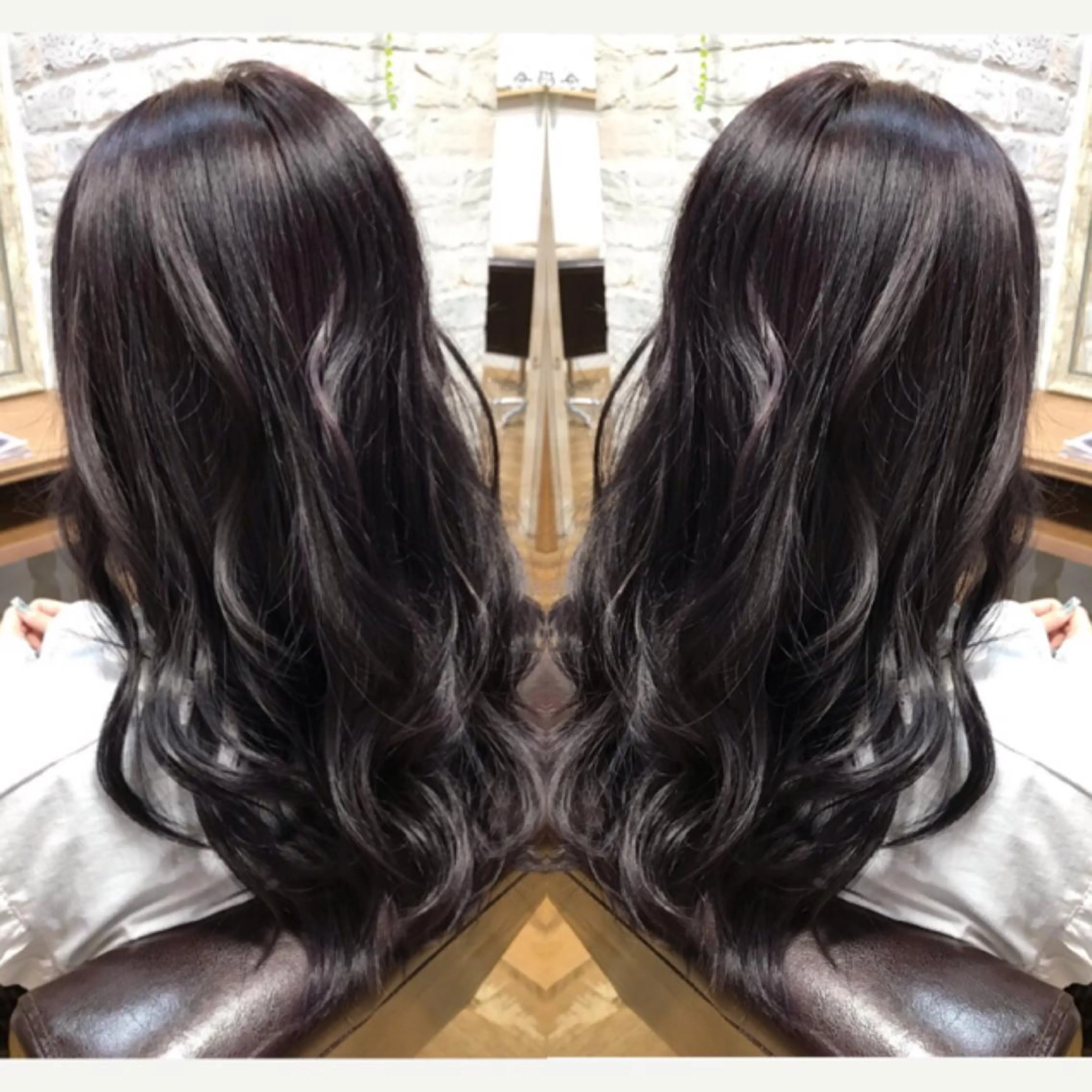 ロング カラー バイオレットカラー yui .のヘアスタイル
