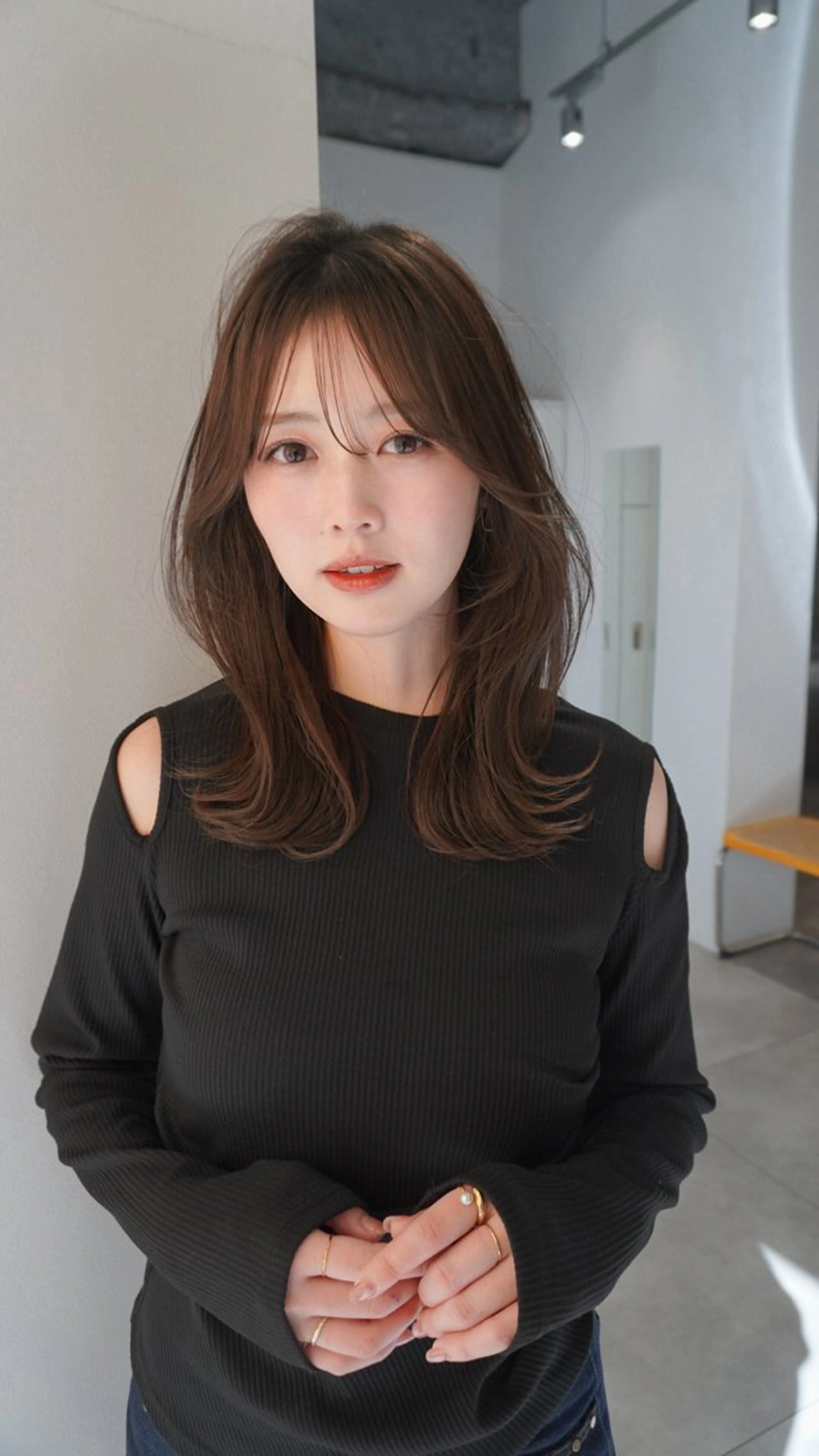 ミディアム カラー カット ヘアカラー ren ボブロブ/ミディアムのヘアスタイル