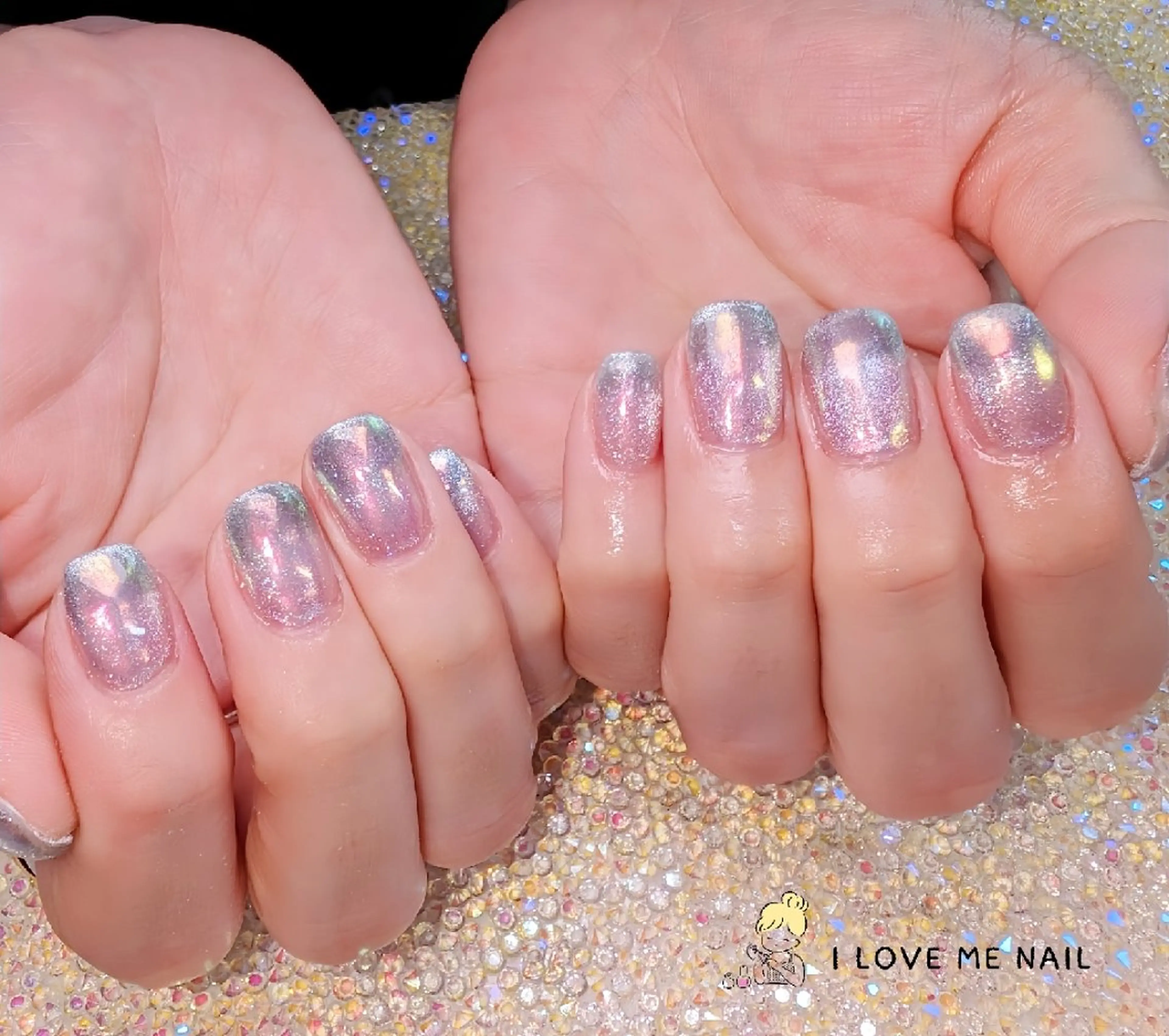 ネイル 長さ出し ジェルネイル ハート 韓国ネイル マグネットネイル ハンドネイル I LOVE ME NAIL.。.:*♡のネイルデザイン