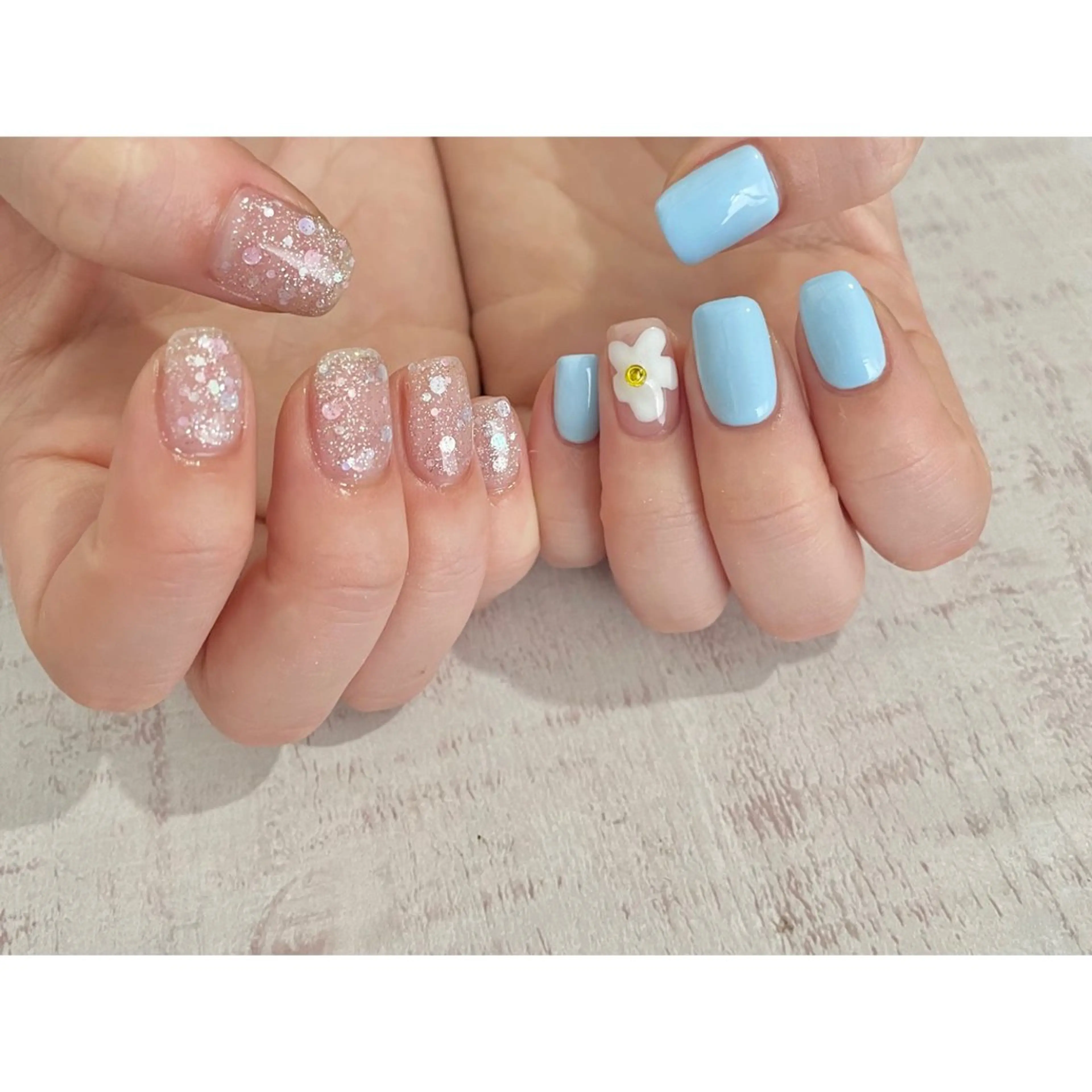 ネイル ラメ(グリッター) 𖡼 yumenoのネイルデザイン