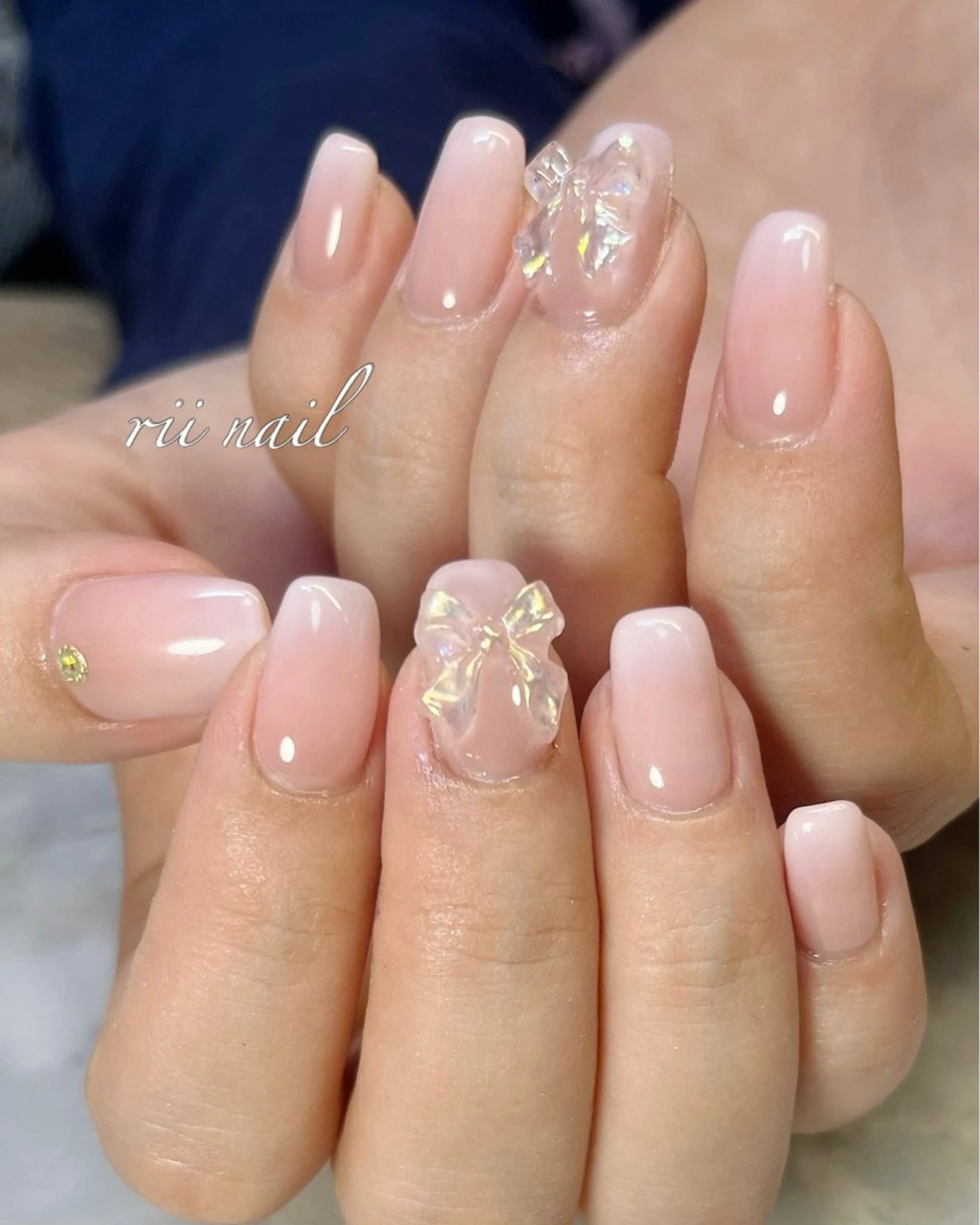 ネイル リボン ハンドネイル rii nail所属・まつ毛&ネイル rikoのマツエク・マツパデザイン