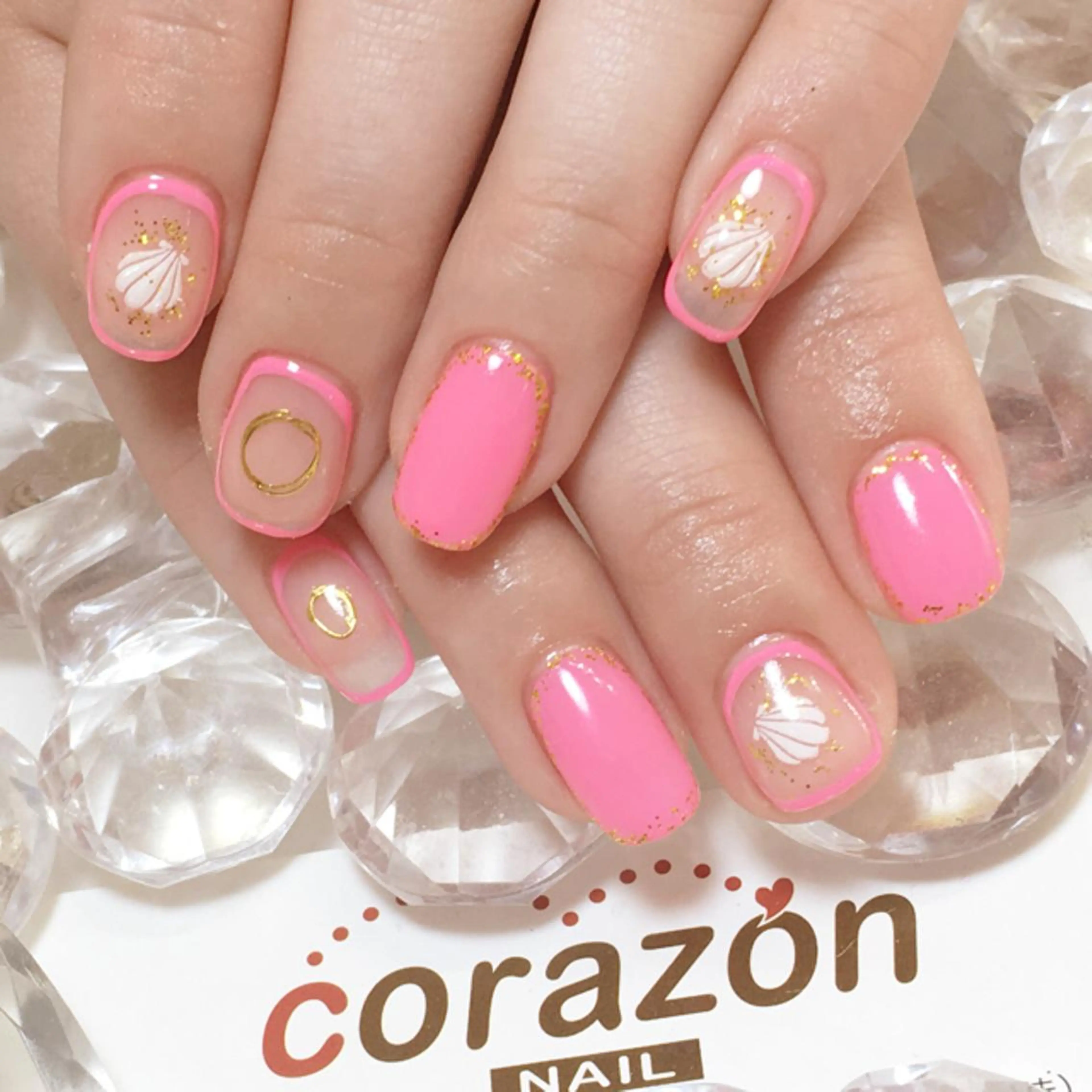 ネイル アートネイル ピンク シンプルネイル corazon所属・ネイリスト aicoのネイルデザイン