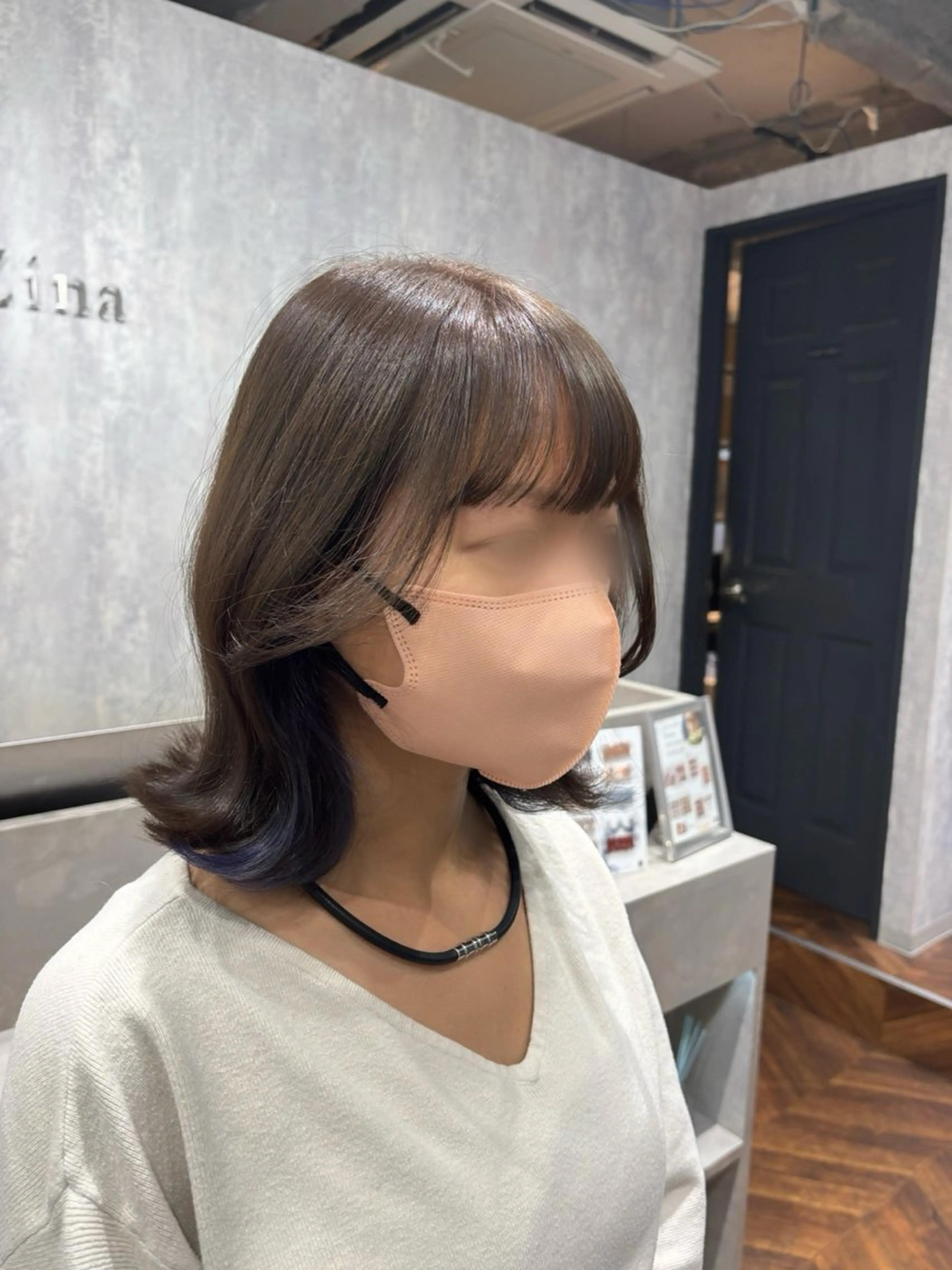 ミディアム カラー ヘアアレンジ カット ヘアカラー kei/透明感カラー /ベージュ/インナーのヘアスタイル