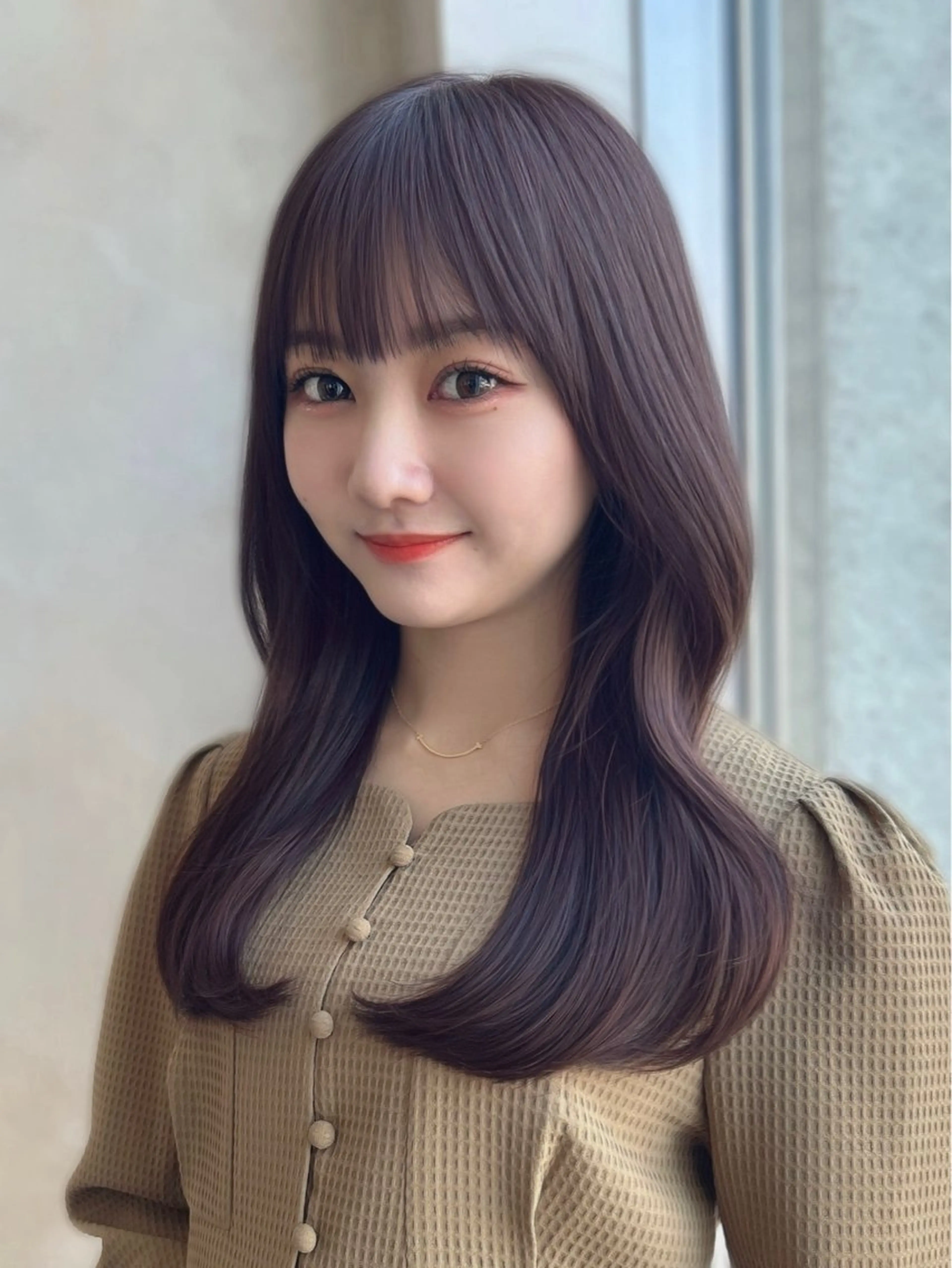 セミロング カラー パーマ ヘアカラー トリートメント 新宿✨顔周りカット 韓国ヘア/坂本亜裟海のヘアスタイル