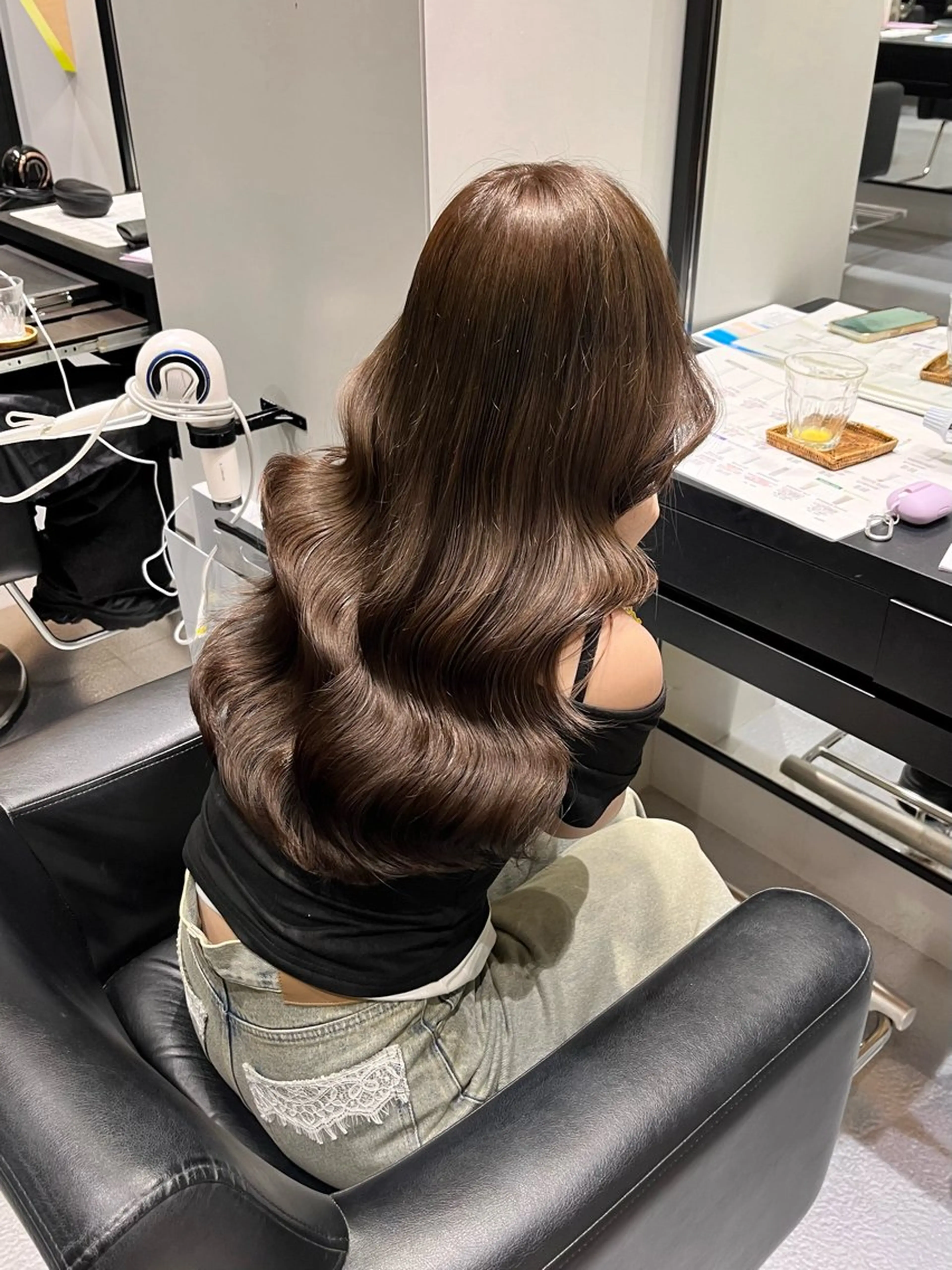 セミロング セミロングパーマ 山下 とよかのヘアスタイル