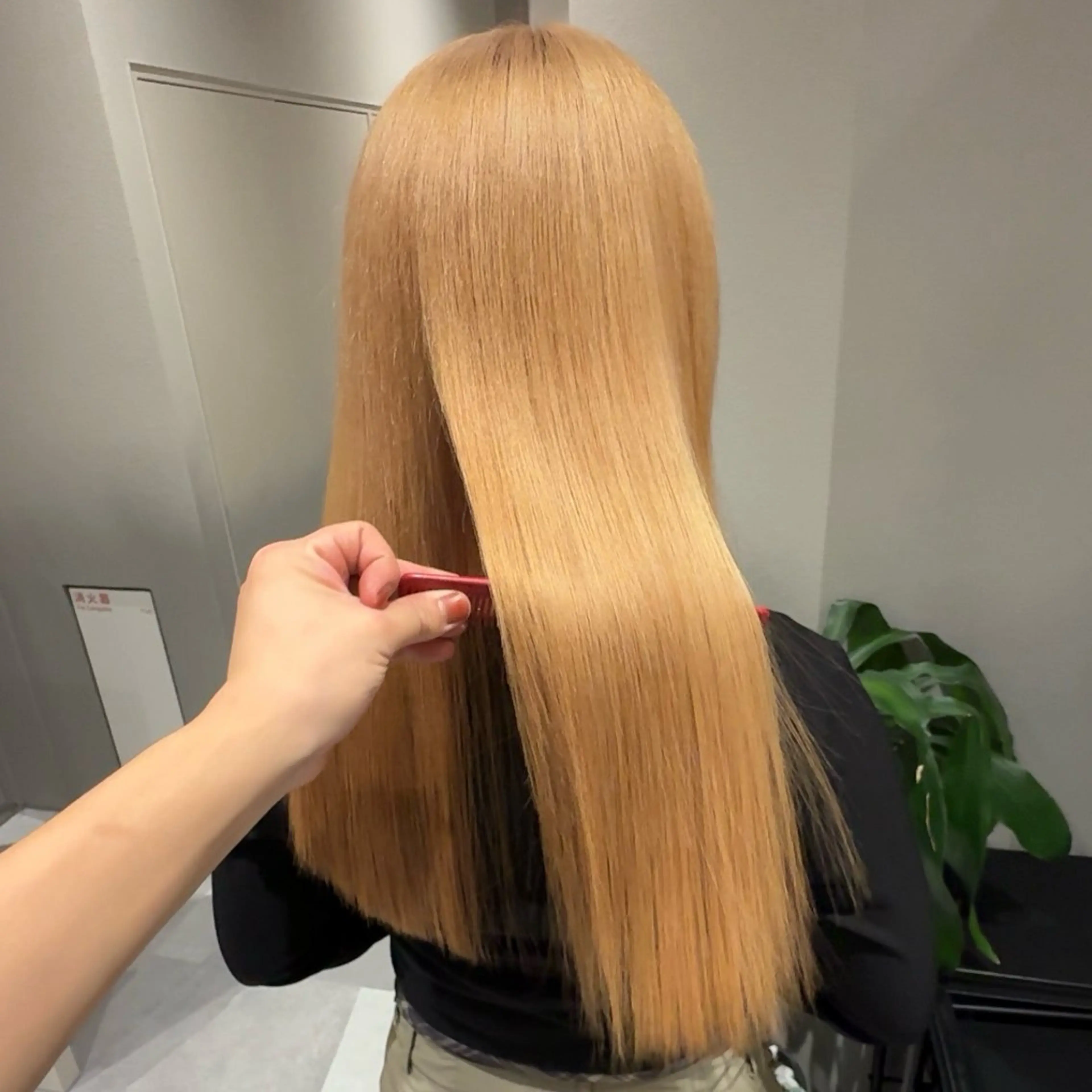 セミロング カラー ベージュカラー ブリーチ ハイトーンカラー ミルクティーベージュ ヘアカラー トリートメント ヘアセット ✨ブリーチ支持No1 複雑履歴修正/舘岡のその他イメージ