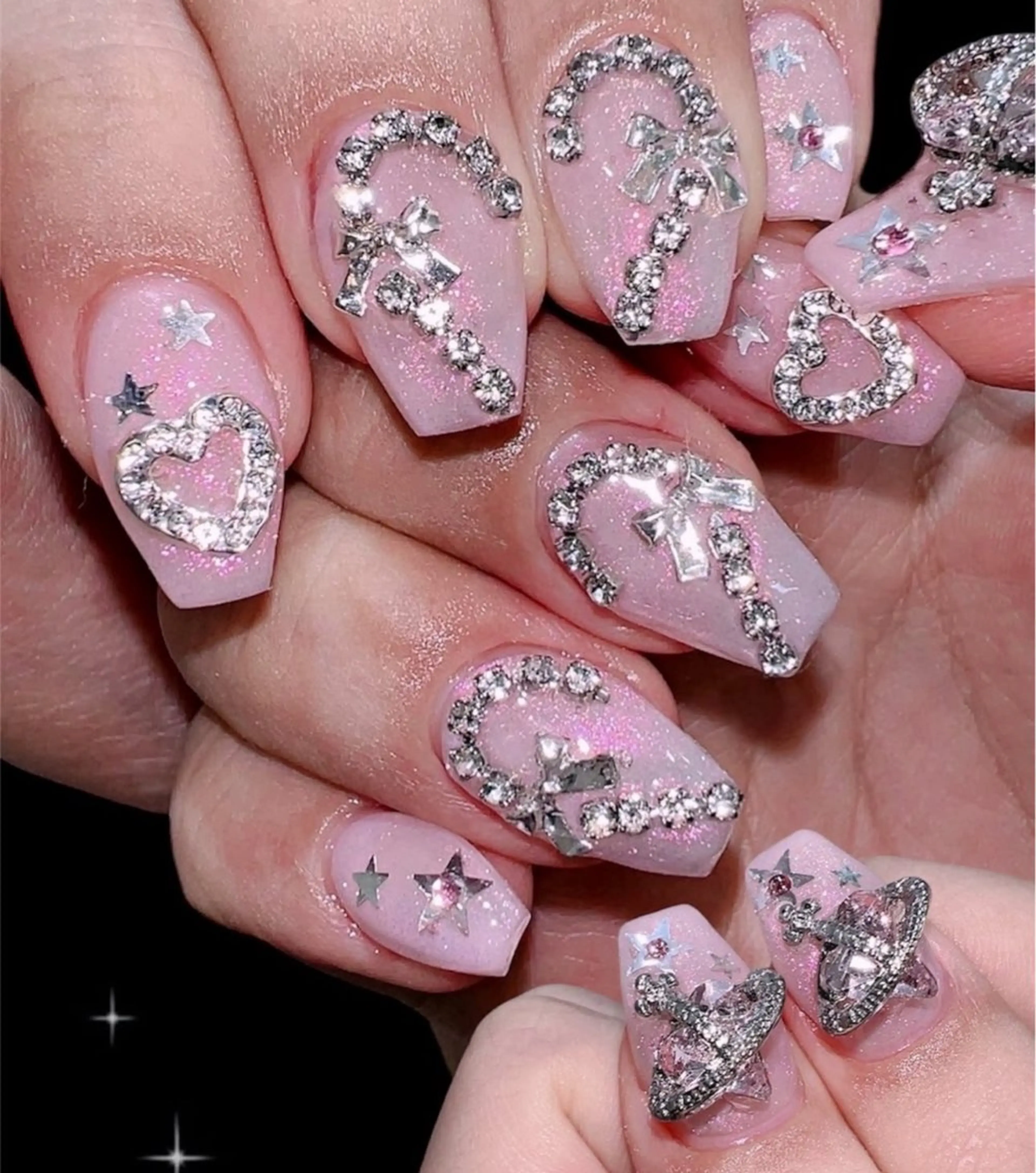 ネイル フレンチネイル ジェルネイル ガラスフレンチ ハロウィン ハート H.baby Nail Salonのネイルデザイン