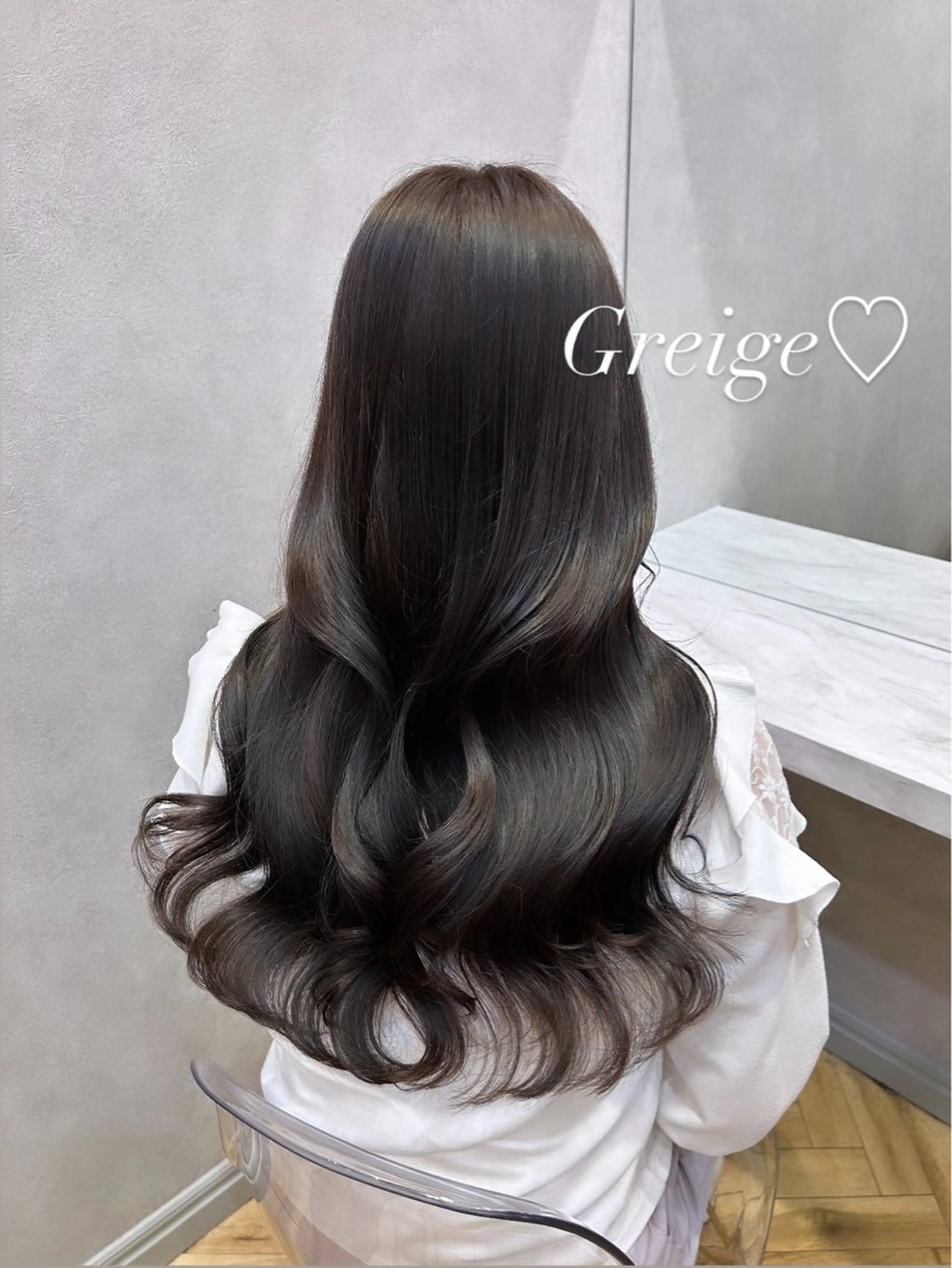ロング カラー ヘアアレンジ 透明感カラー グレージュ 🩷韓国ヘア/ヨシン モリ🩷Maikaのヘアスタイル