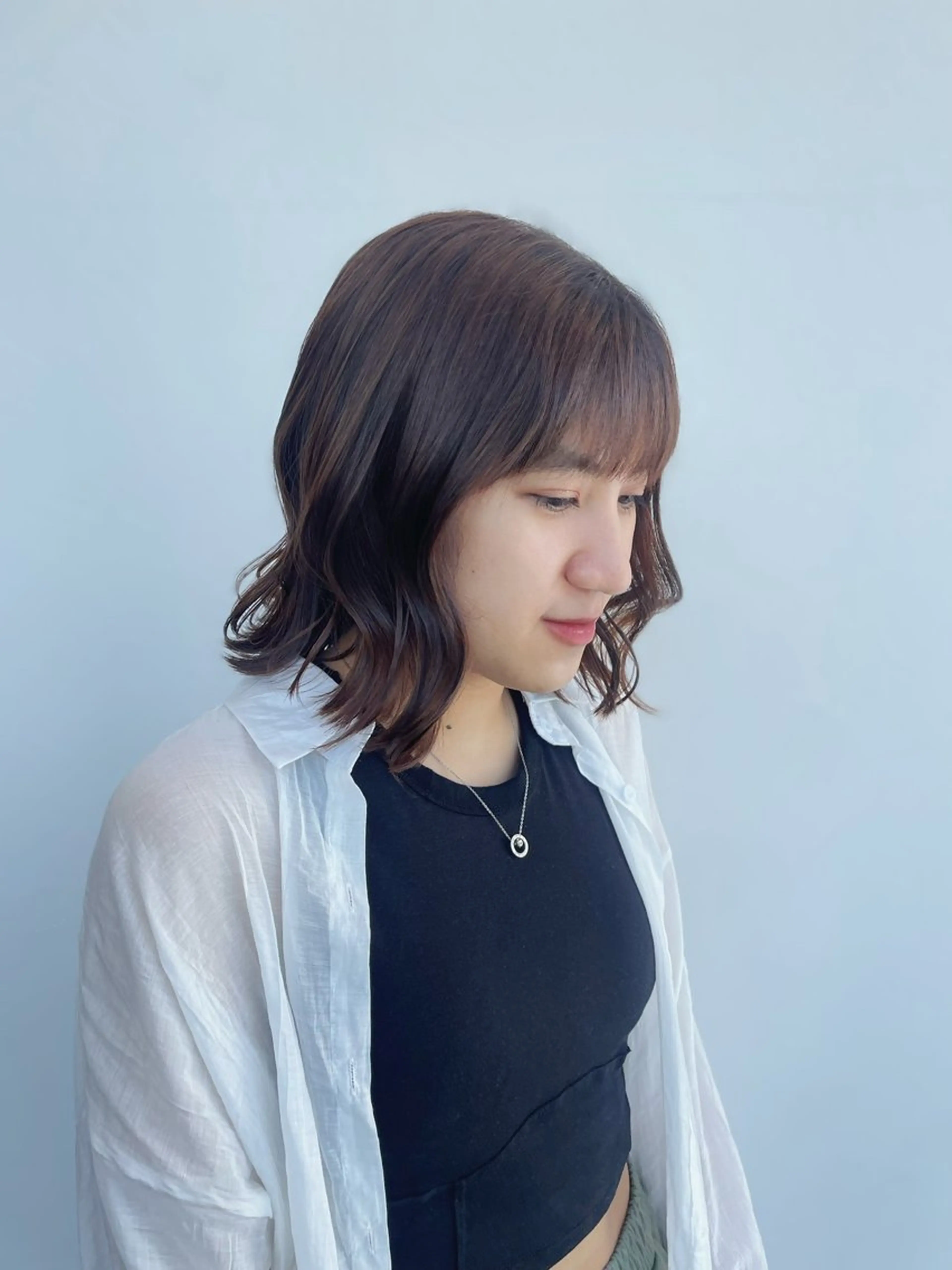 ミディアム カラー 川本 芹奈のヘアスタイル