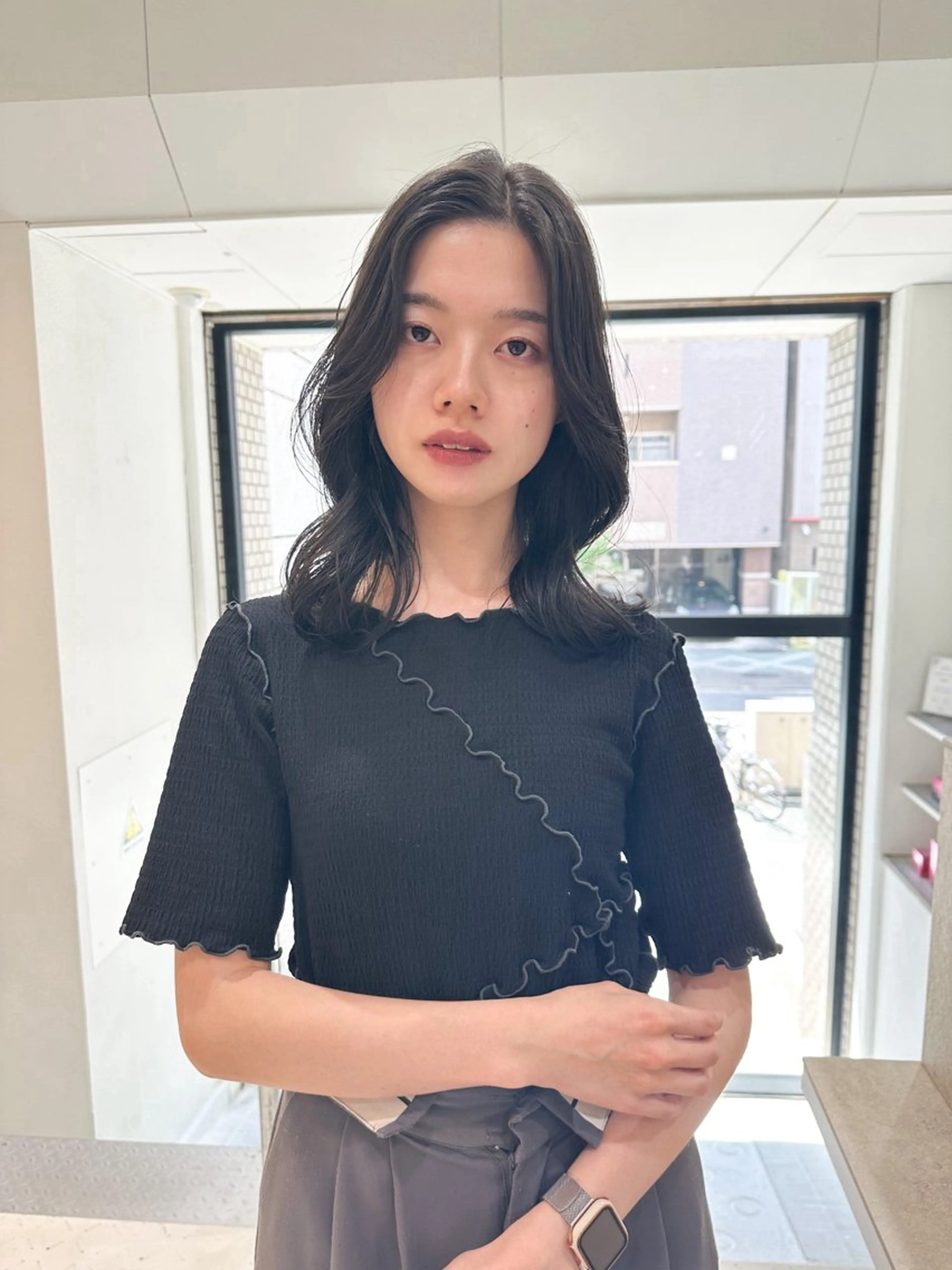 ミディアム カラー グレージュ オリーブグレージュ オリーブグレー ヘアカラー トリートメント 🌼透明感艶カラー オリーブ🌼河村咲のヘアスタイル