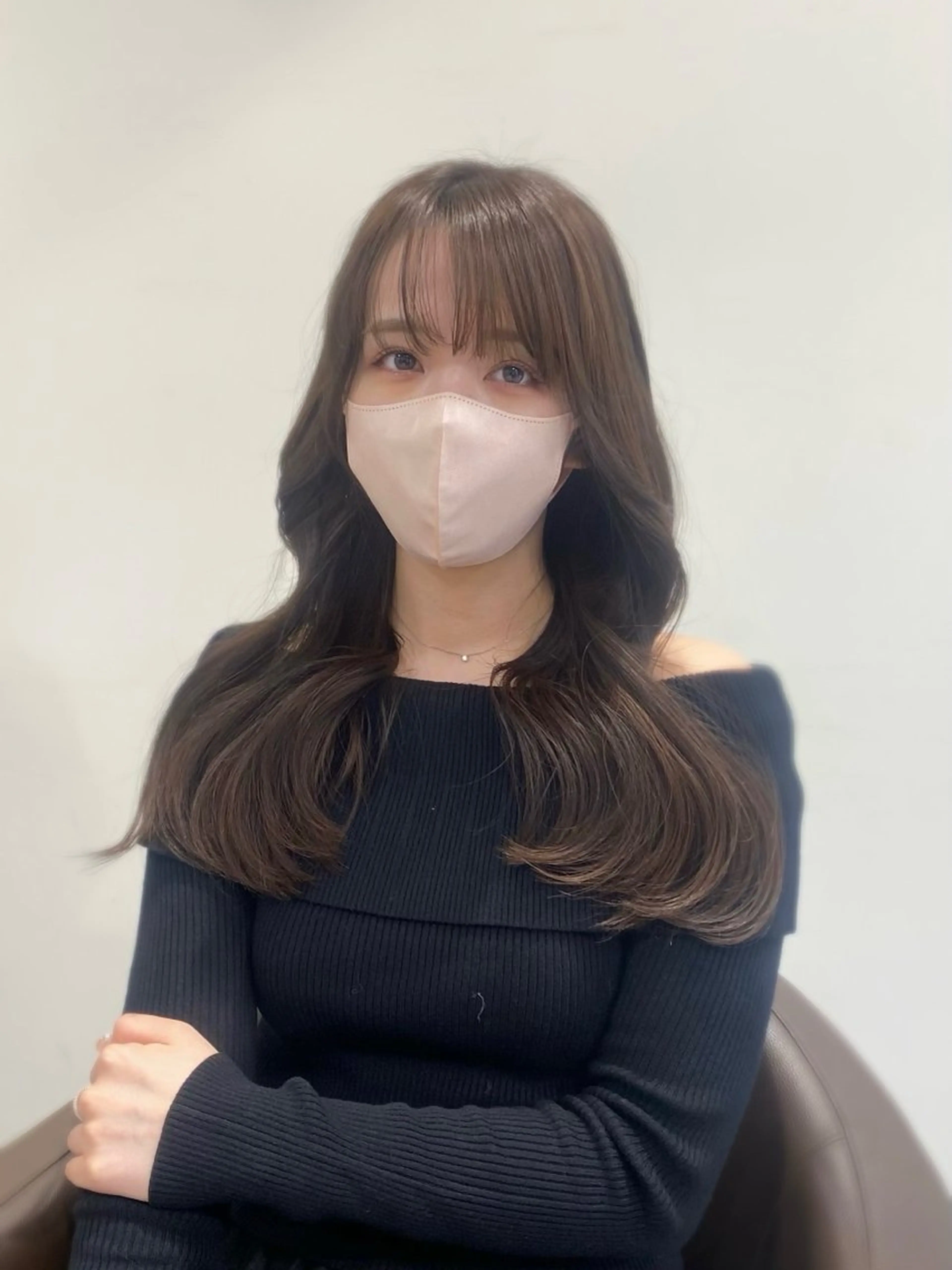 セミロング カラー 岡山 愛のヘアスタイル