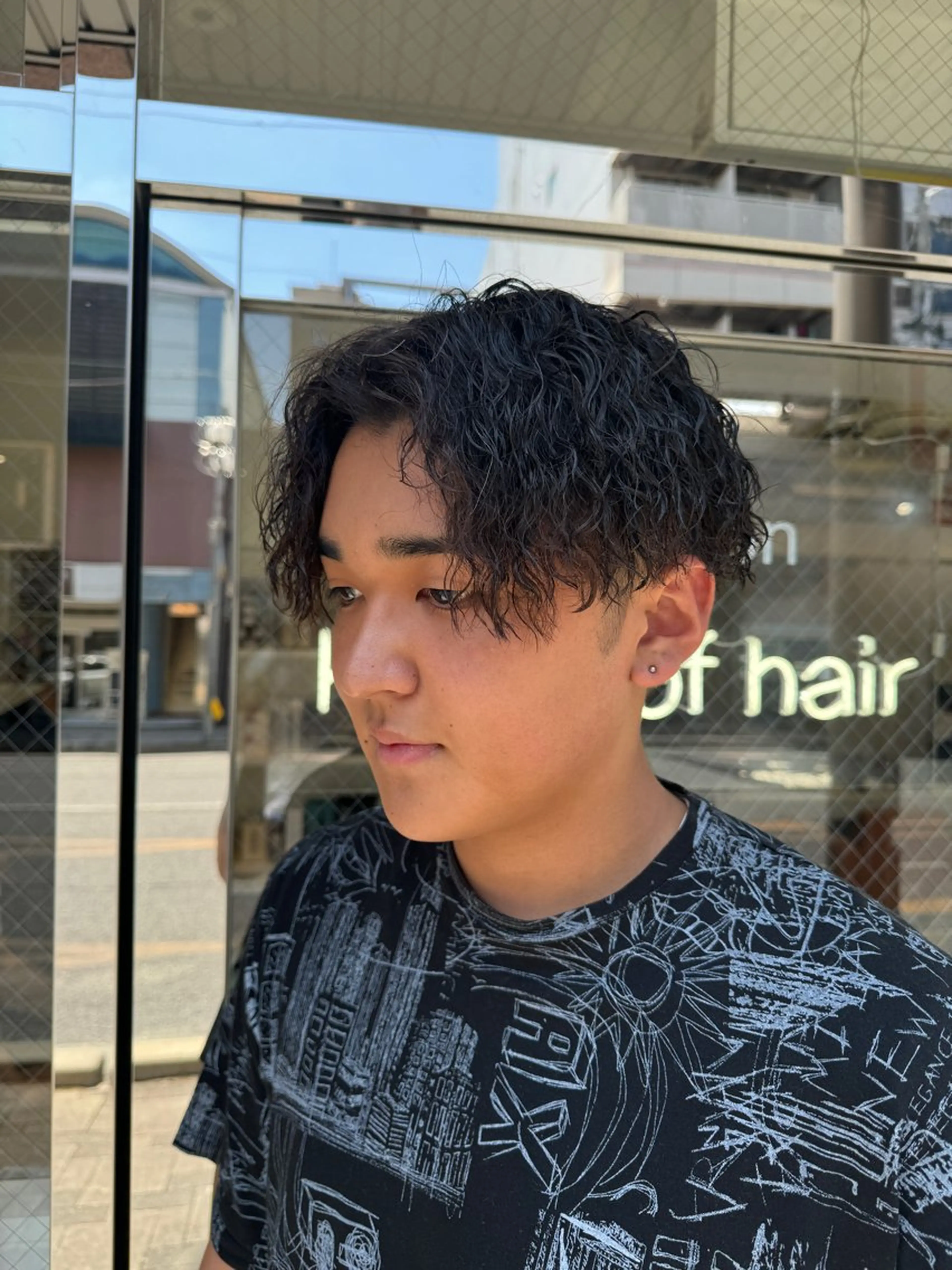 パーマ メンズ カット パーマ 京都駅/メンズサロン 山田司のヘアスタイル