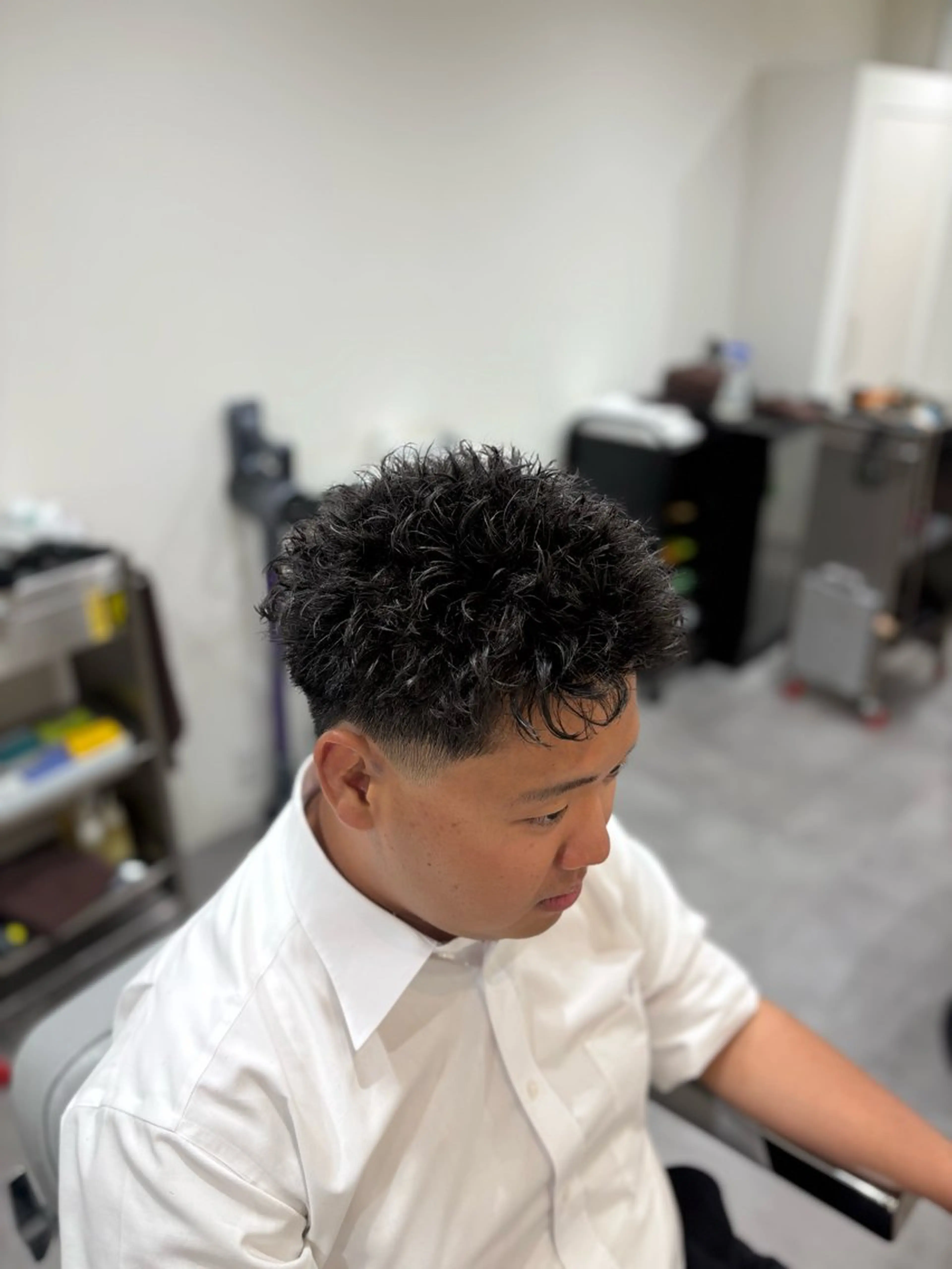 ショート パーマ メンズ カット パーマ 深澤 知樹のヘアスタイル