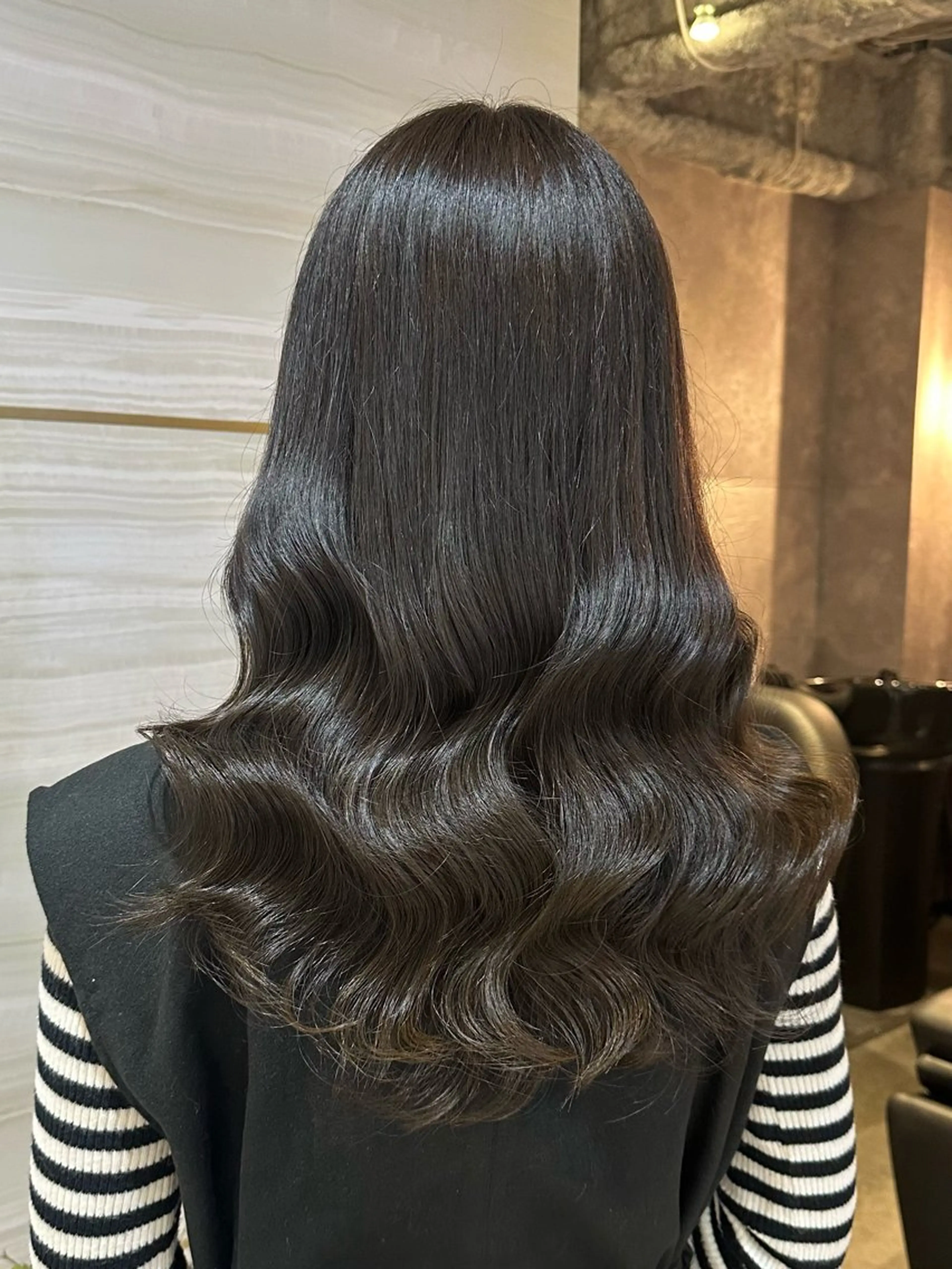 ロング カラー ブラウンカラー オリーブブラウン 🫧みひろ🫧カット カラーモデル募集のヘアスタイル