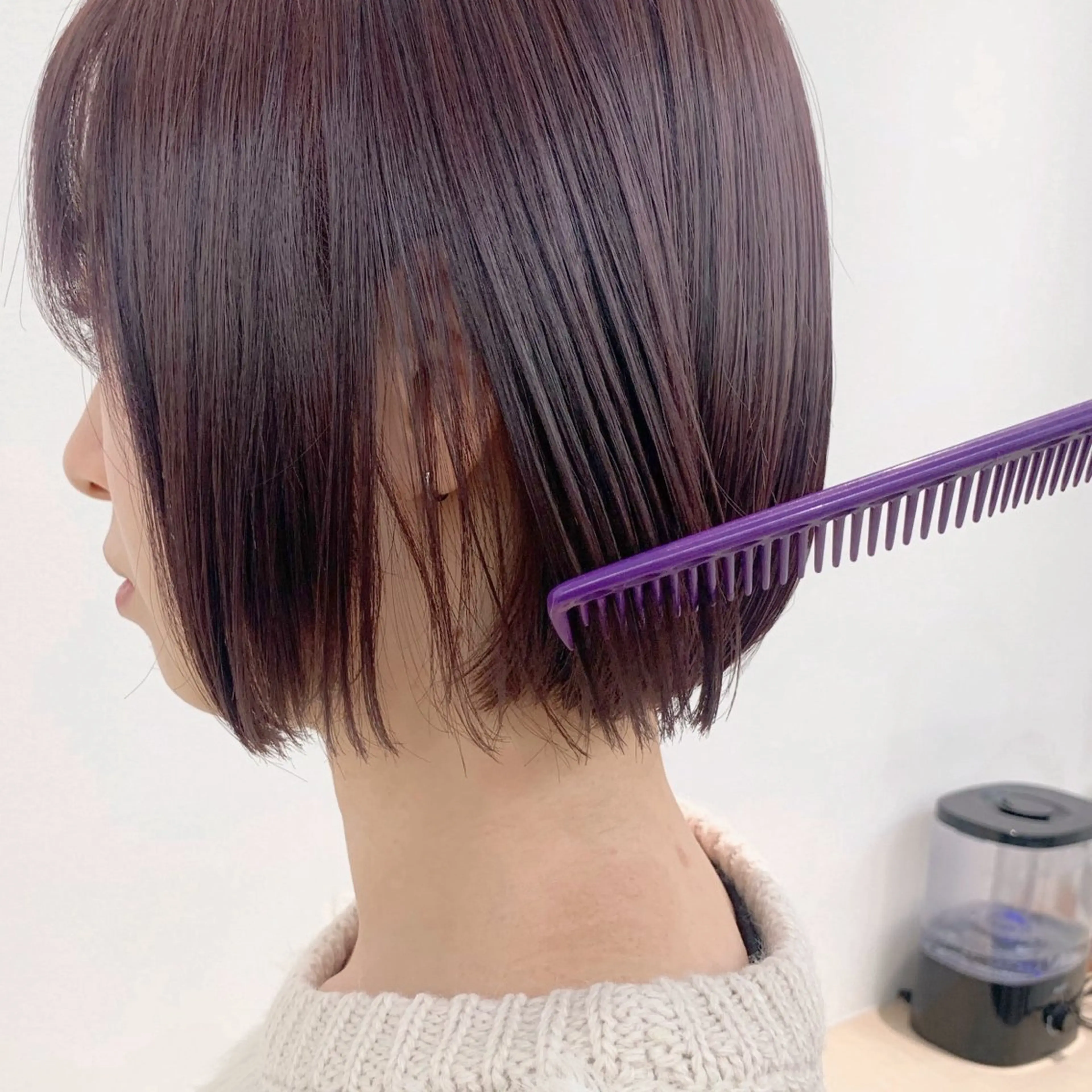 ショート カラー ヘアアレンジ ブリーチ ダブルカラー ラベンダーカラー ラベンダーピンク ブリーチなしカラー パーマ/暖色/ボブ イワタテ🇰🇷のヘアスタイル