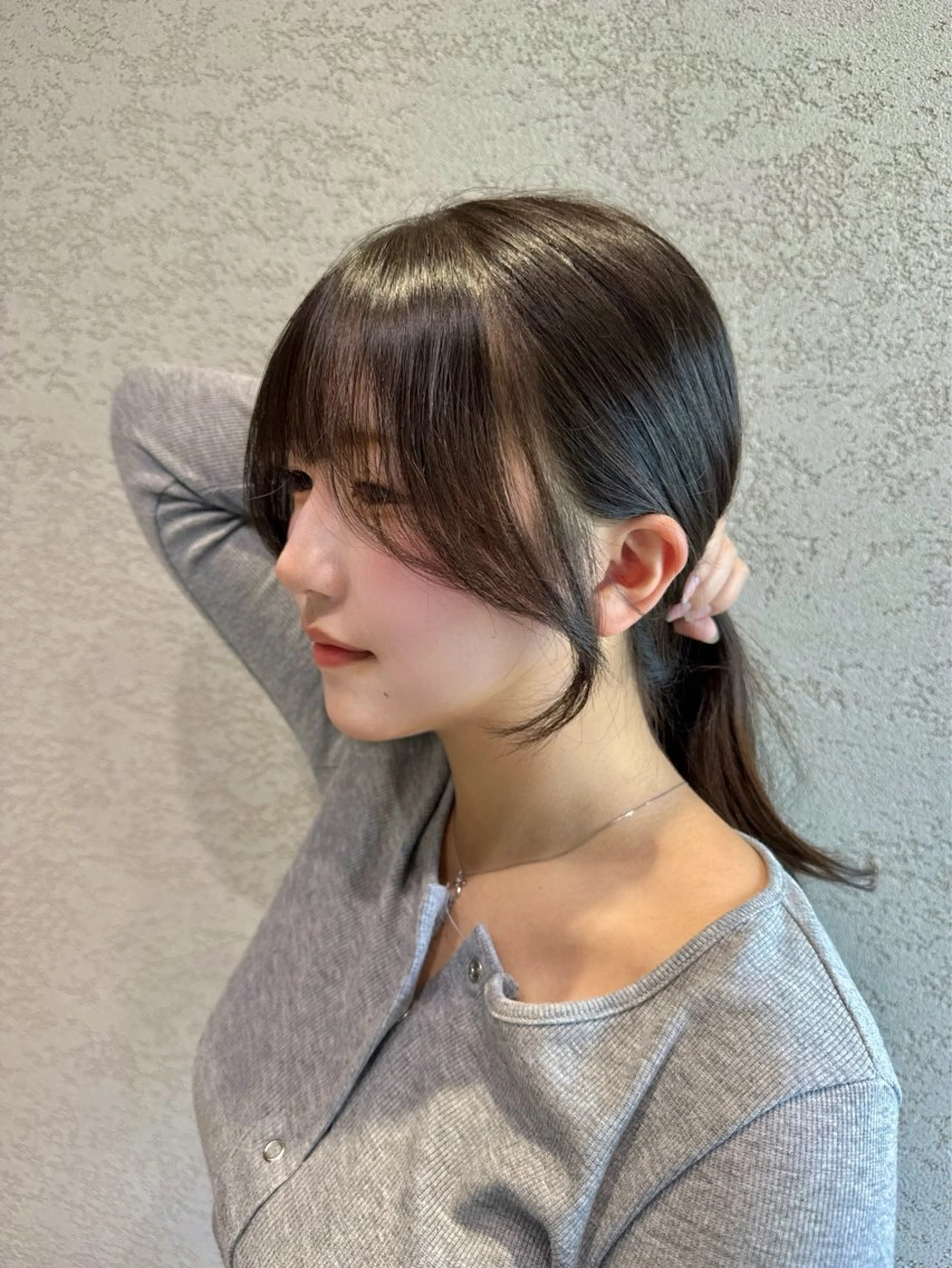 ミディアム カット パーマ 縮毛矯正 トリートメント ❤️ブリーチなし💚 ダブルカラー平野実花のヘアスタイル