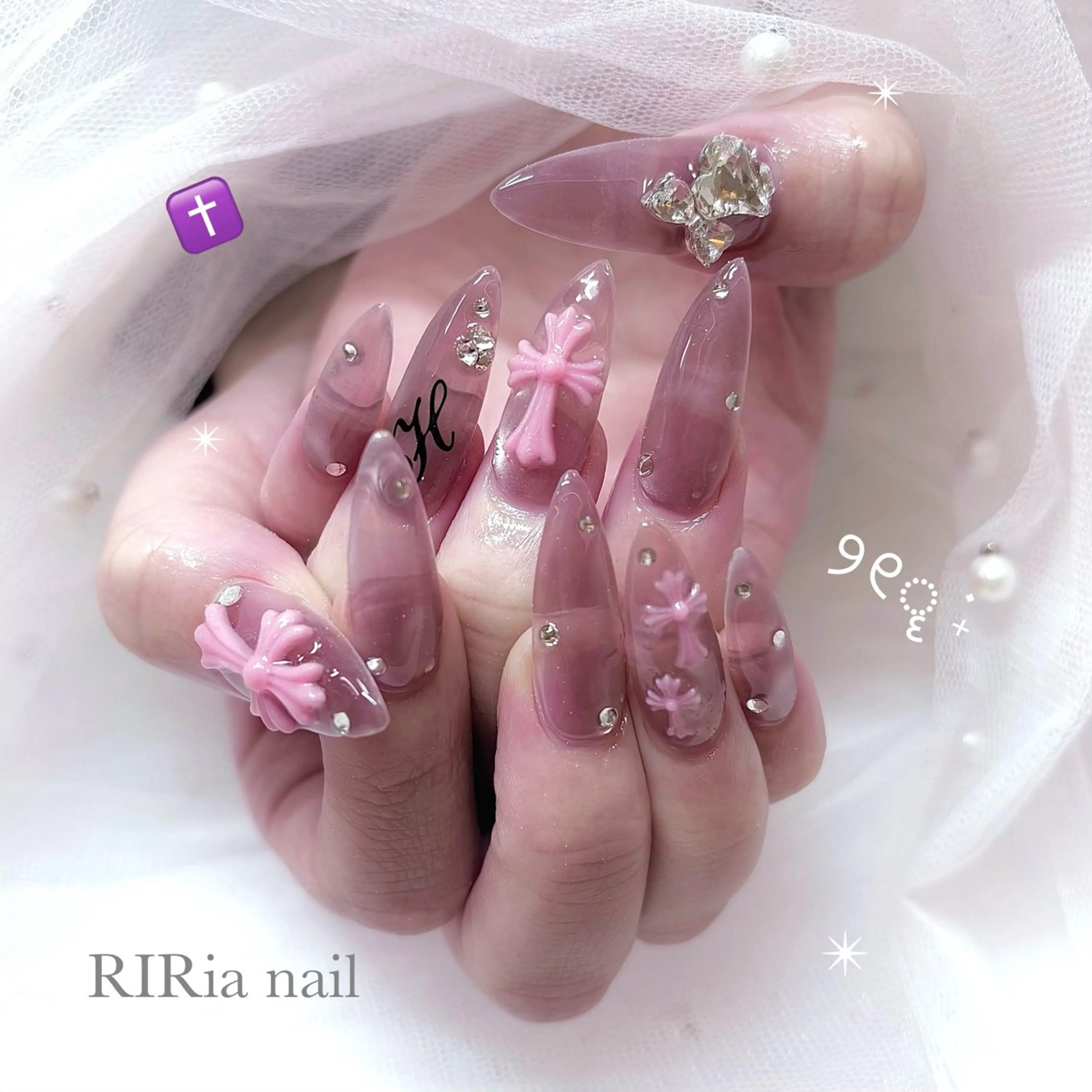 ネイル ピンク ワンホンネイル ハンドネイル 🎀RIRia nail🎀のネイルデザイン