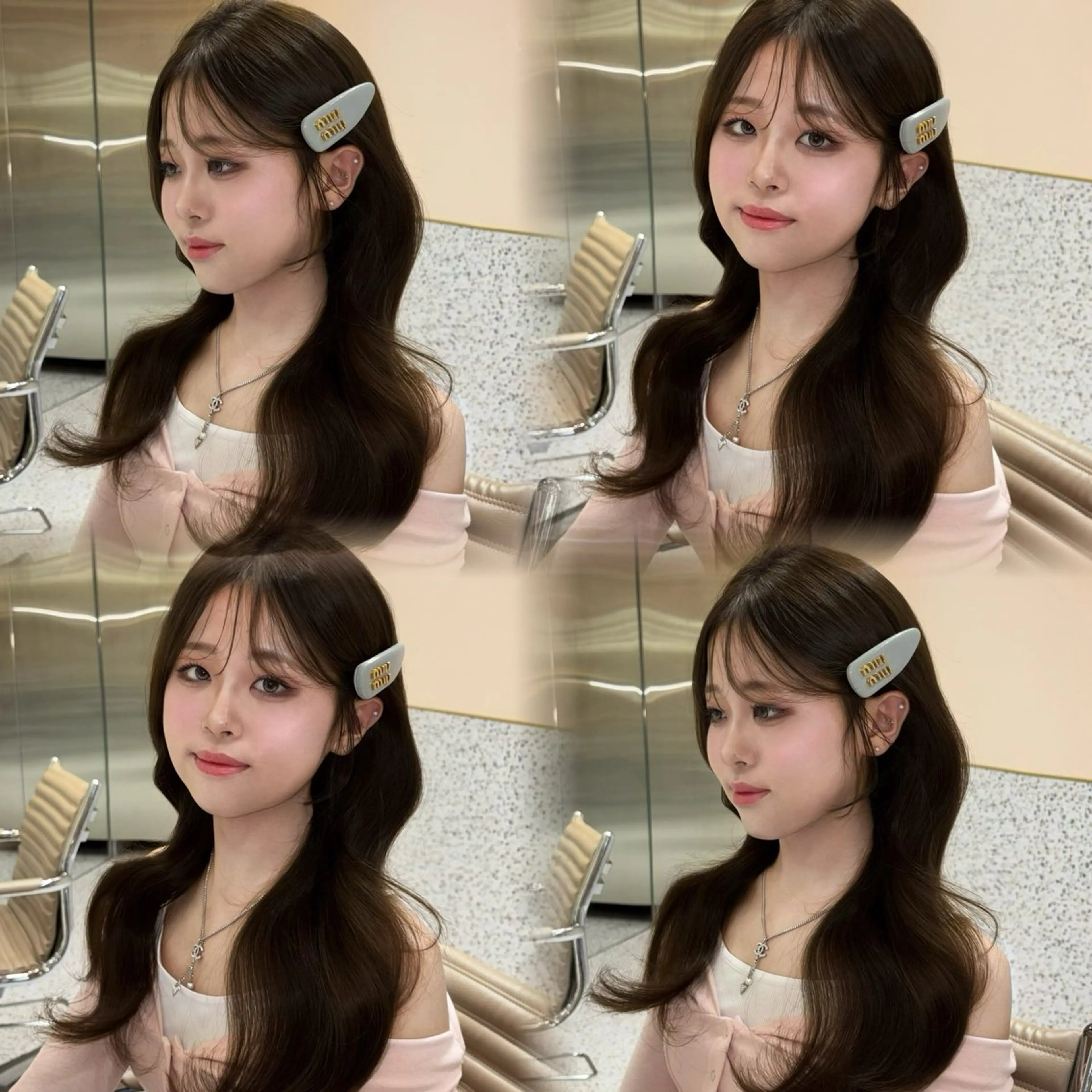 ロング カラー ヘアアレンジ 透明感カラー 韓国風ヘア レイヤーカット ワンホンヘア ヘアカラー トリートメント 韓国ボブ/髪質改善 /新宿/Rumiのヘアスタイル