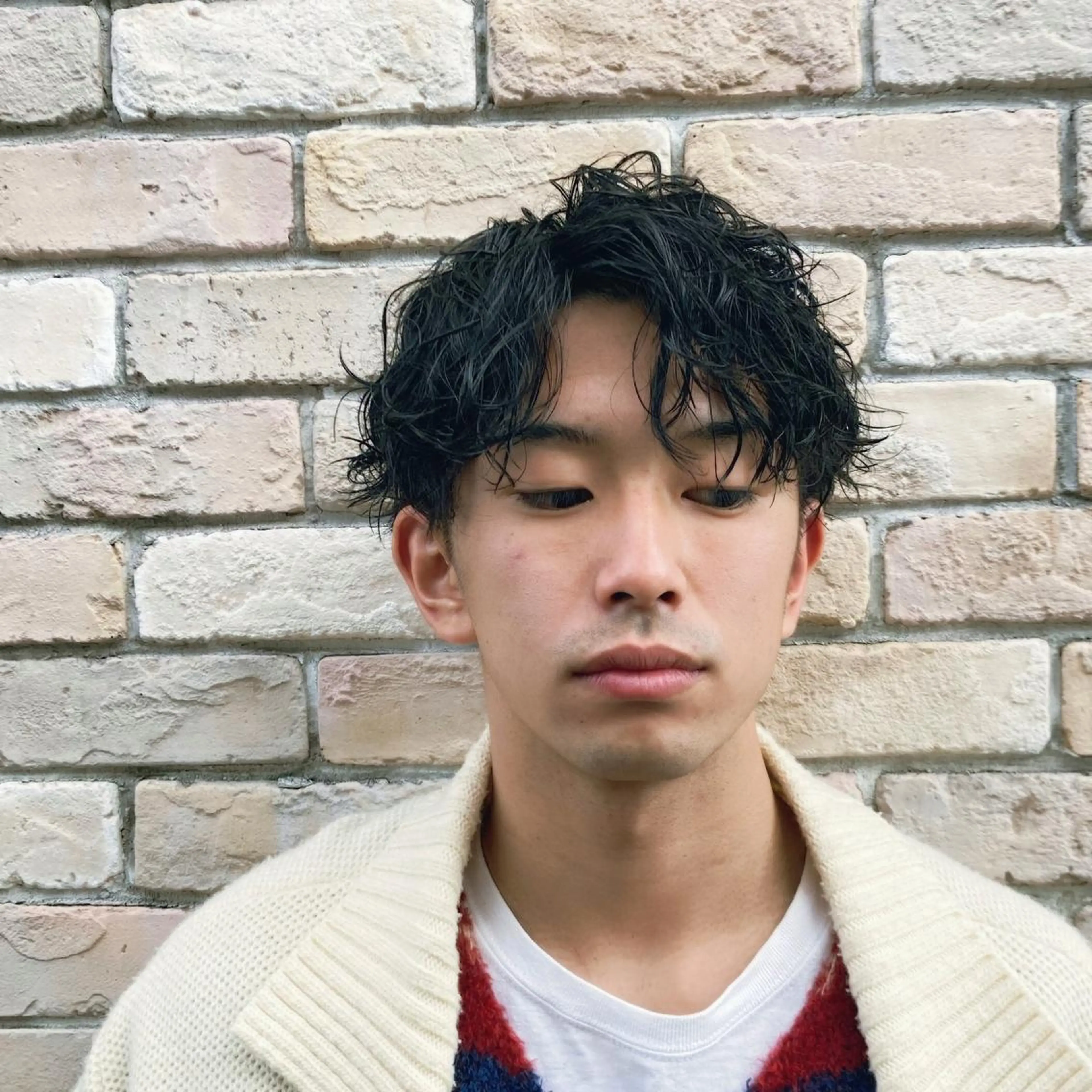 ショート パーマ メンズ センターパート カット パーマ ニュアンスパーマ/ メンズカット田島勇樹のヘアスタイル