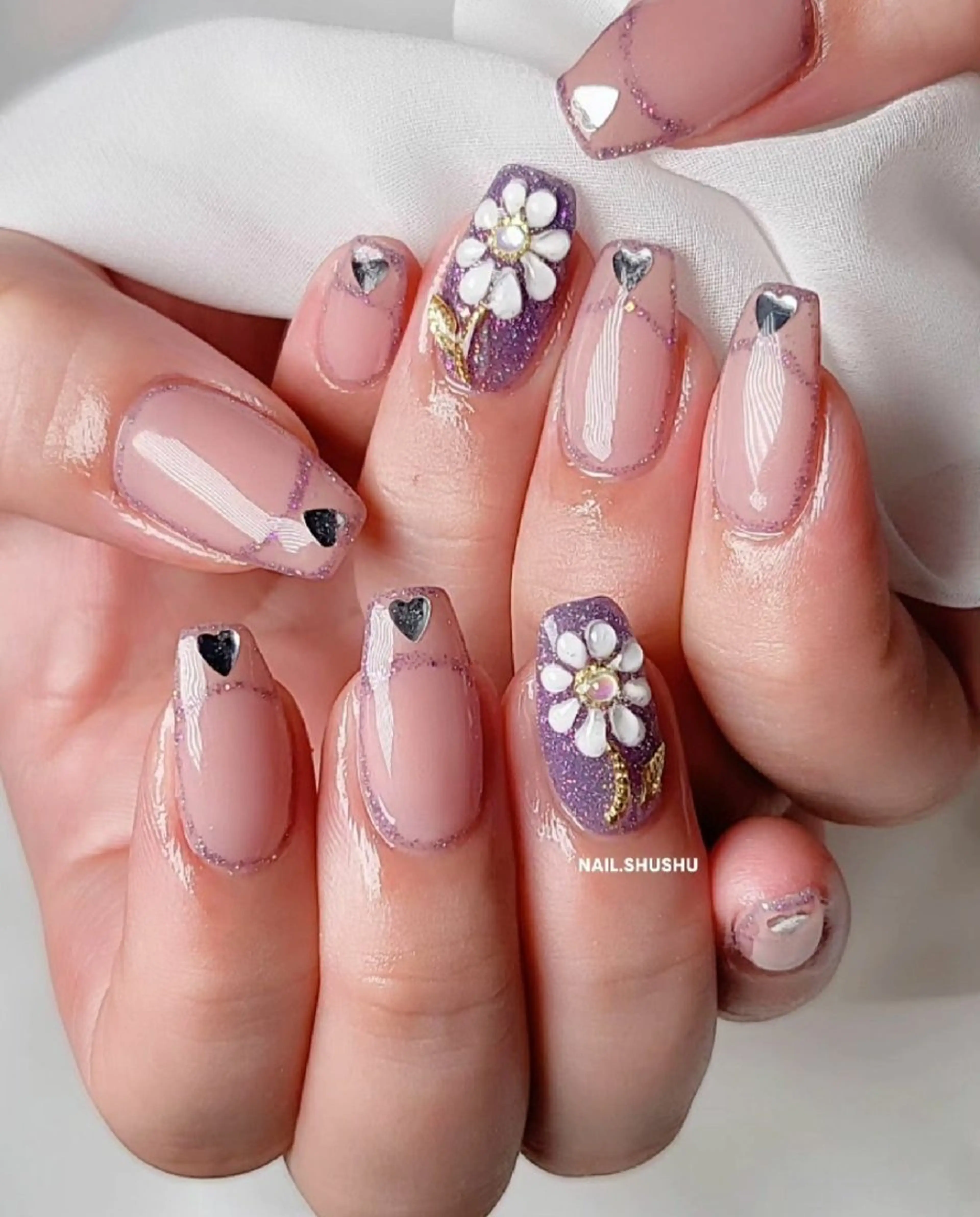 ネイル 持ち込み ニュアンスネイル ワンカラーネイル シンプルネイル 夏ネイル 3dパーツ/流行り 👧shushu❤️のネイルデザイン