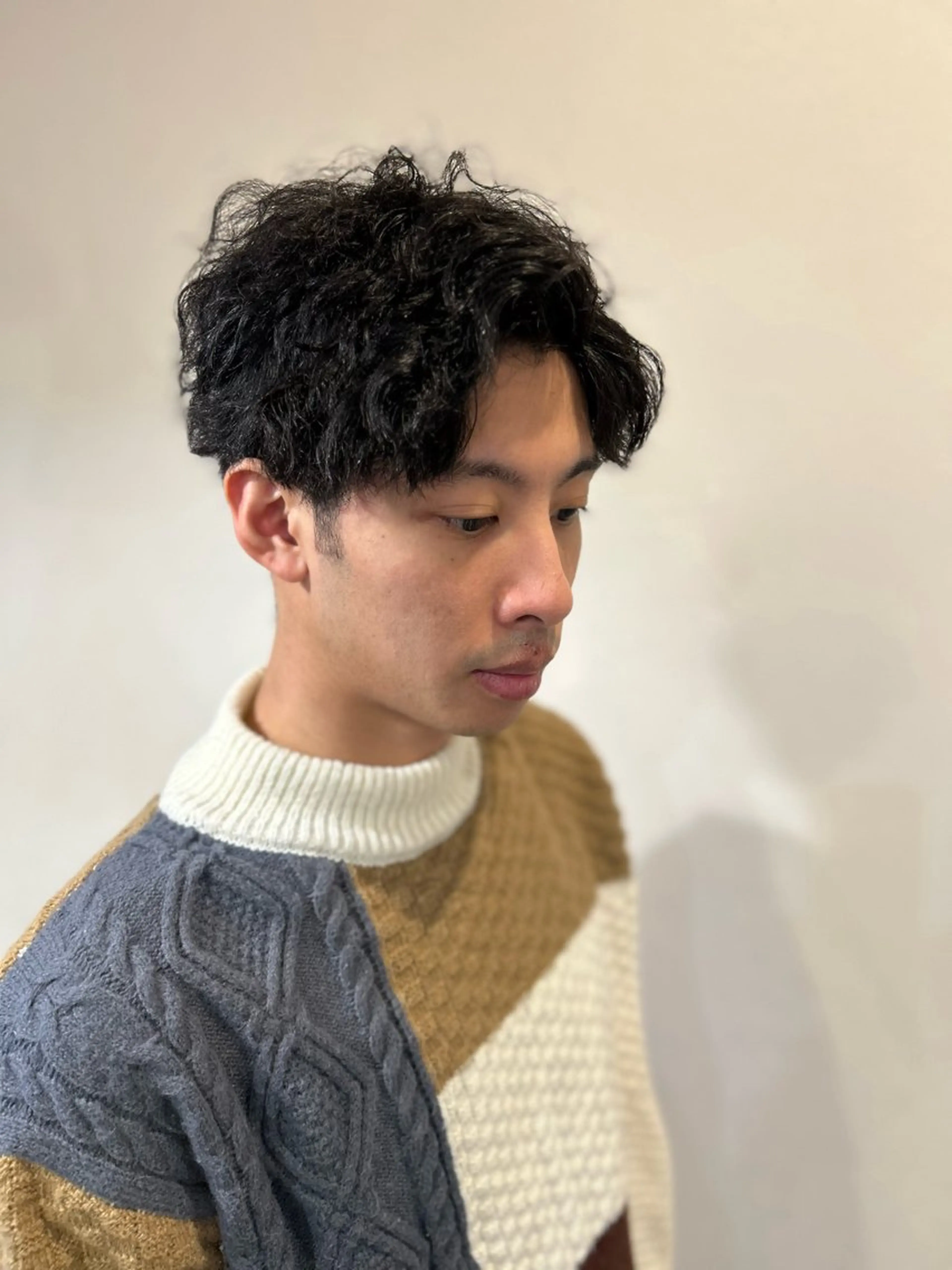 ショート メンズ メンズパーマ 元永 沙知のヘアスタイル