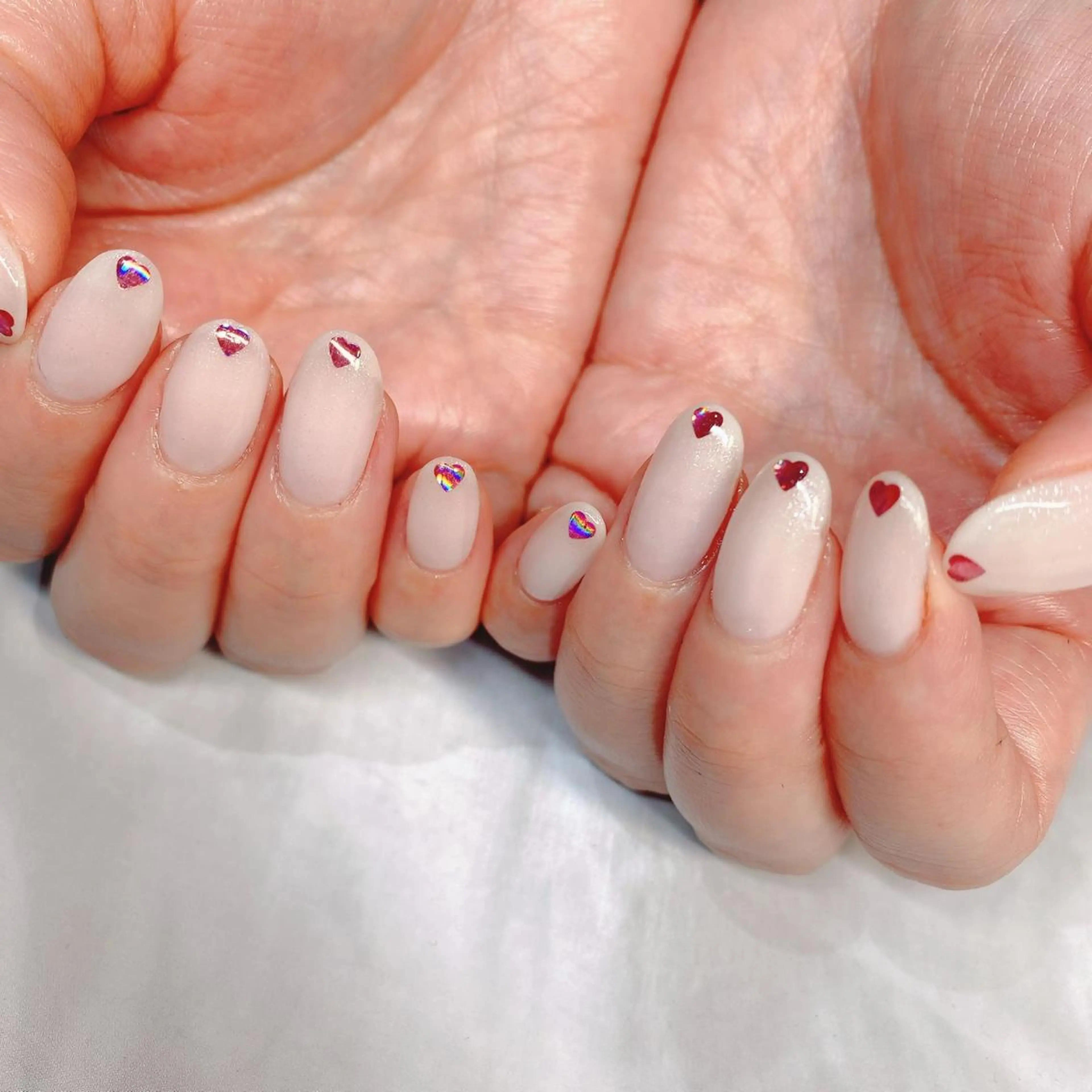 ネイル ハート シンプルネイル 大人キレイ 𝑁𝑖𝑥𝑖𝑠のネイルデザイン