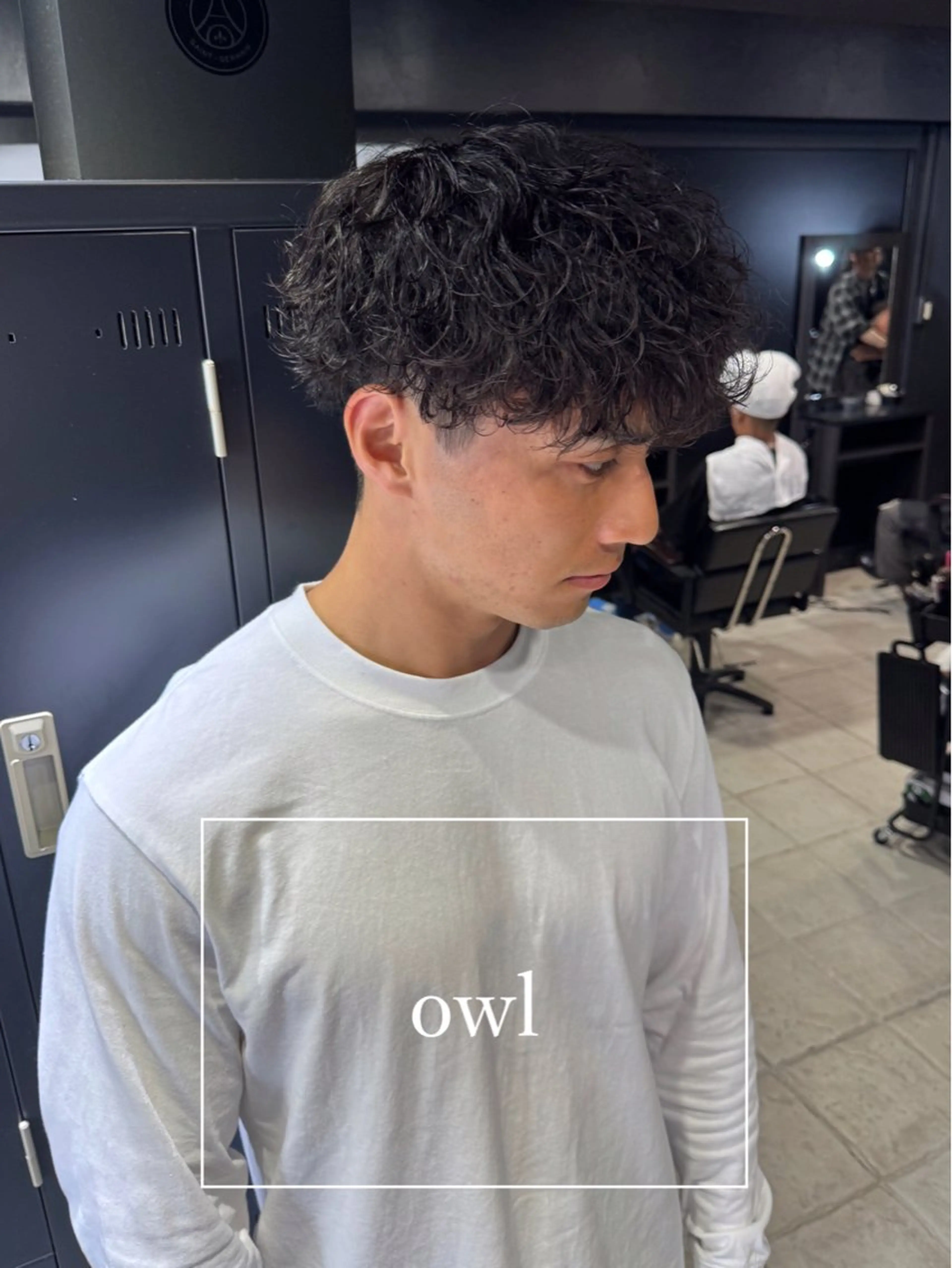 ショート パーマ ヘアアレンジ メンズ マッシュ メンズパーマ 波巻きパーマ カット パーマ メンズ専門 美容師✨ アメ村 堀江颯瑛のヘアスタイル