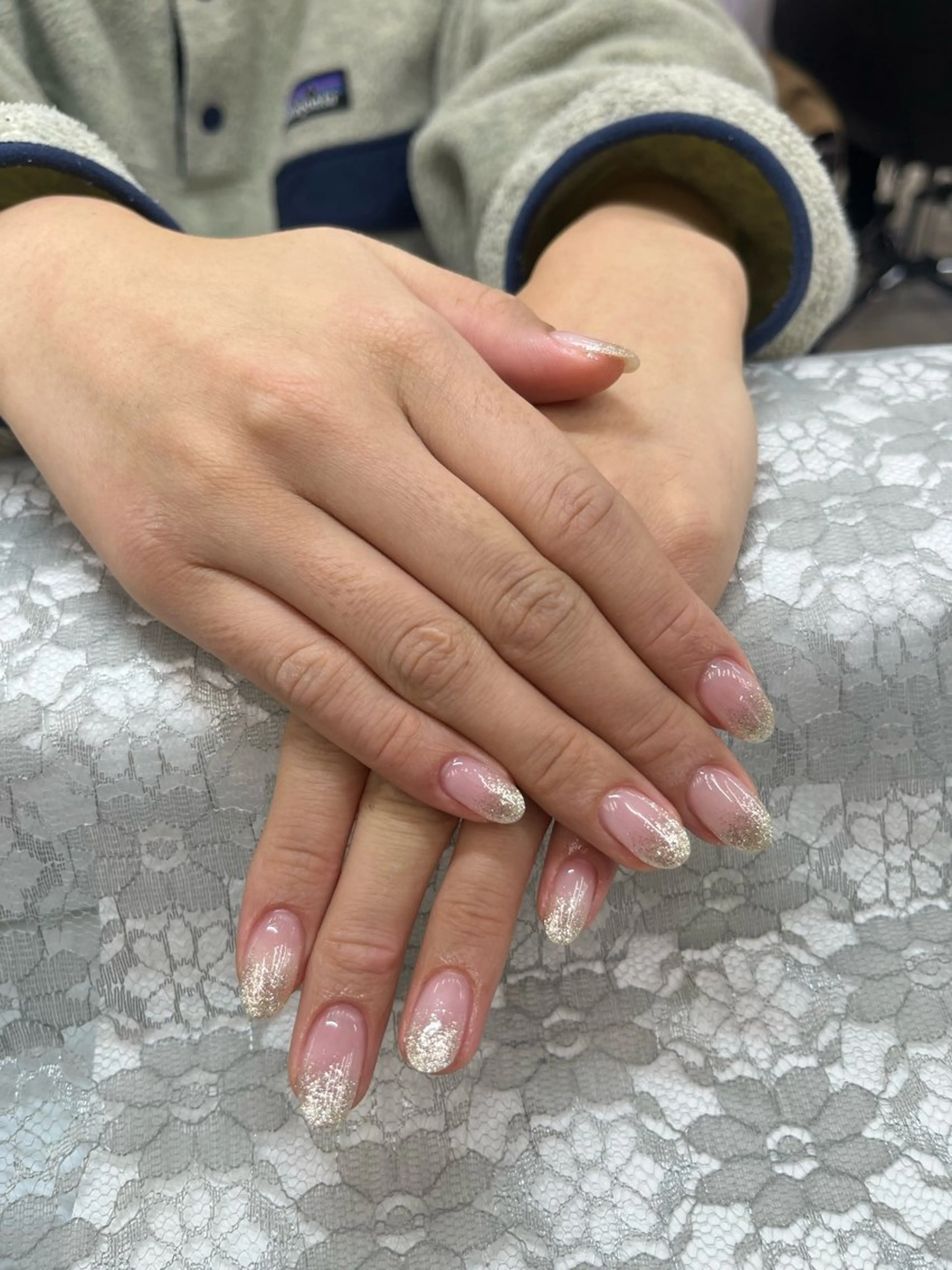 ネイル クリアネイル グラデーション ラメ(グリッター) ラメグラデーション MAXKELLY YUNAのネイルデザイン