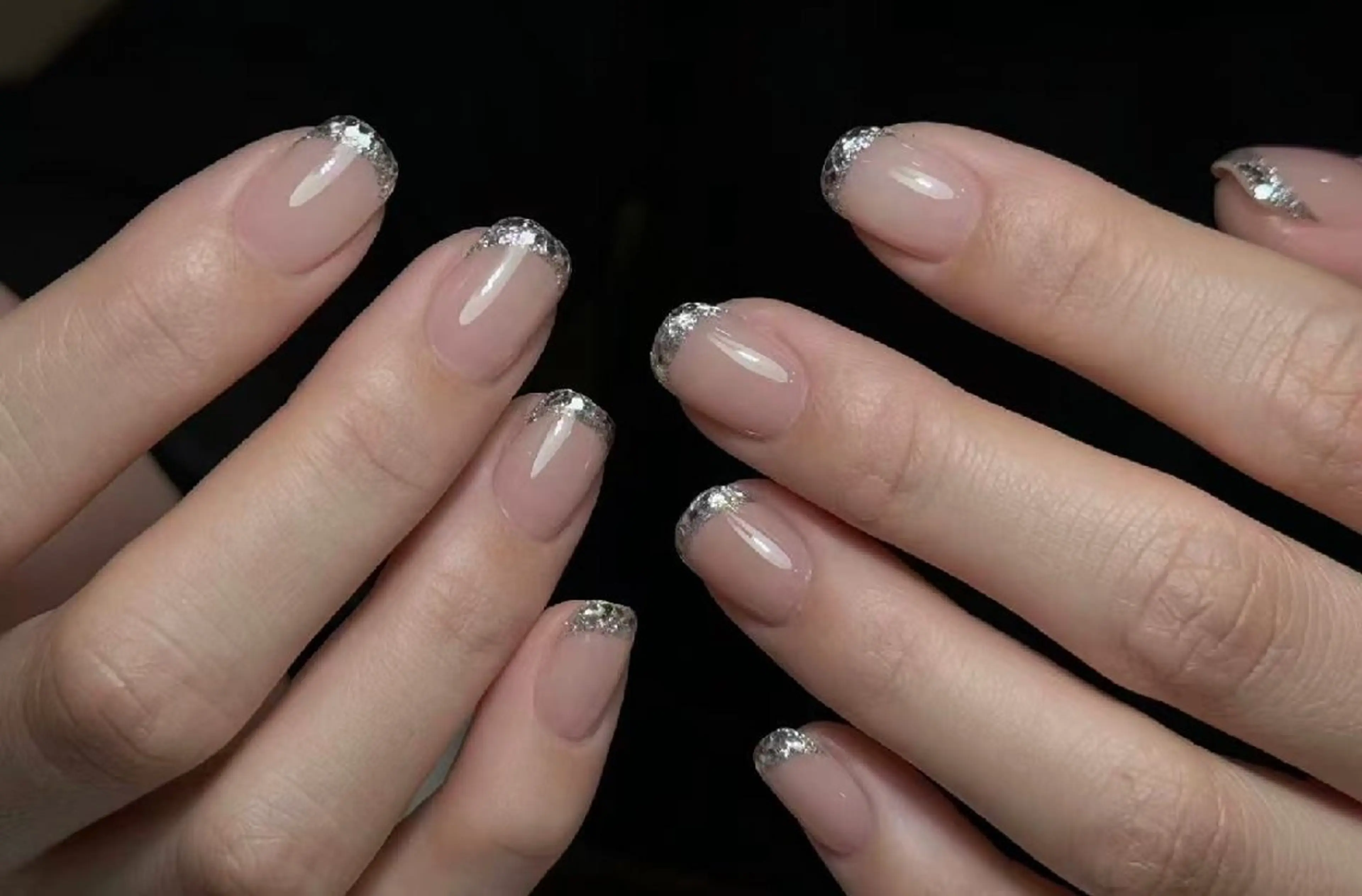 💖ガラスフレンチネイルソフトオフ込みの写真