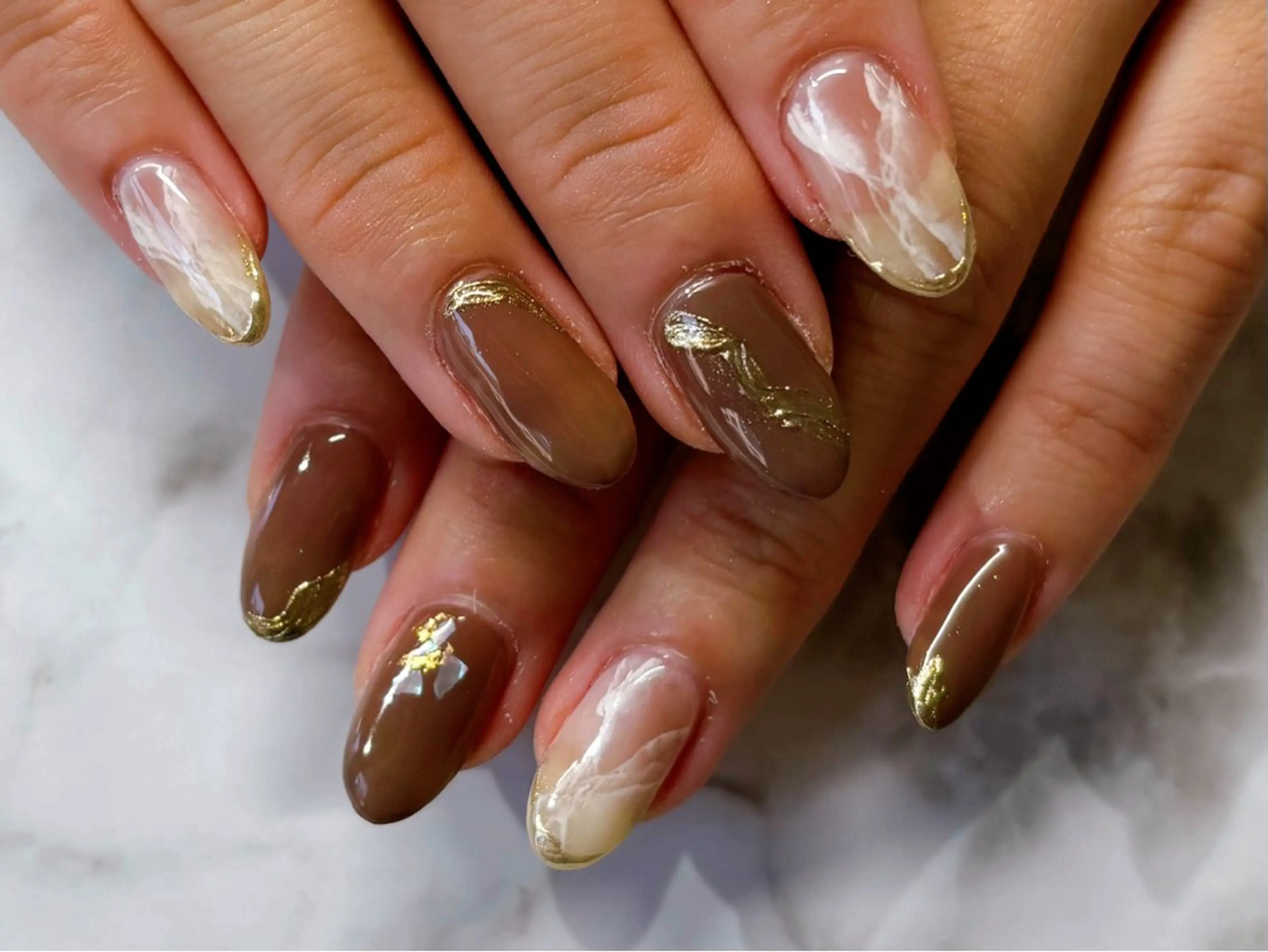 ネイル 大理石ネイル(マーブル) ハンドネイル Lani🌈Nail Konatsuのネイルデザイン