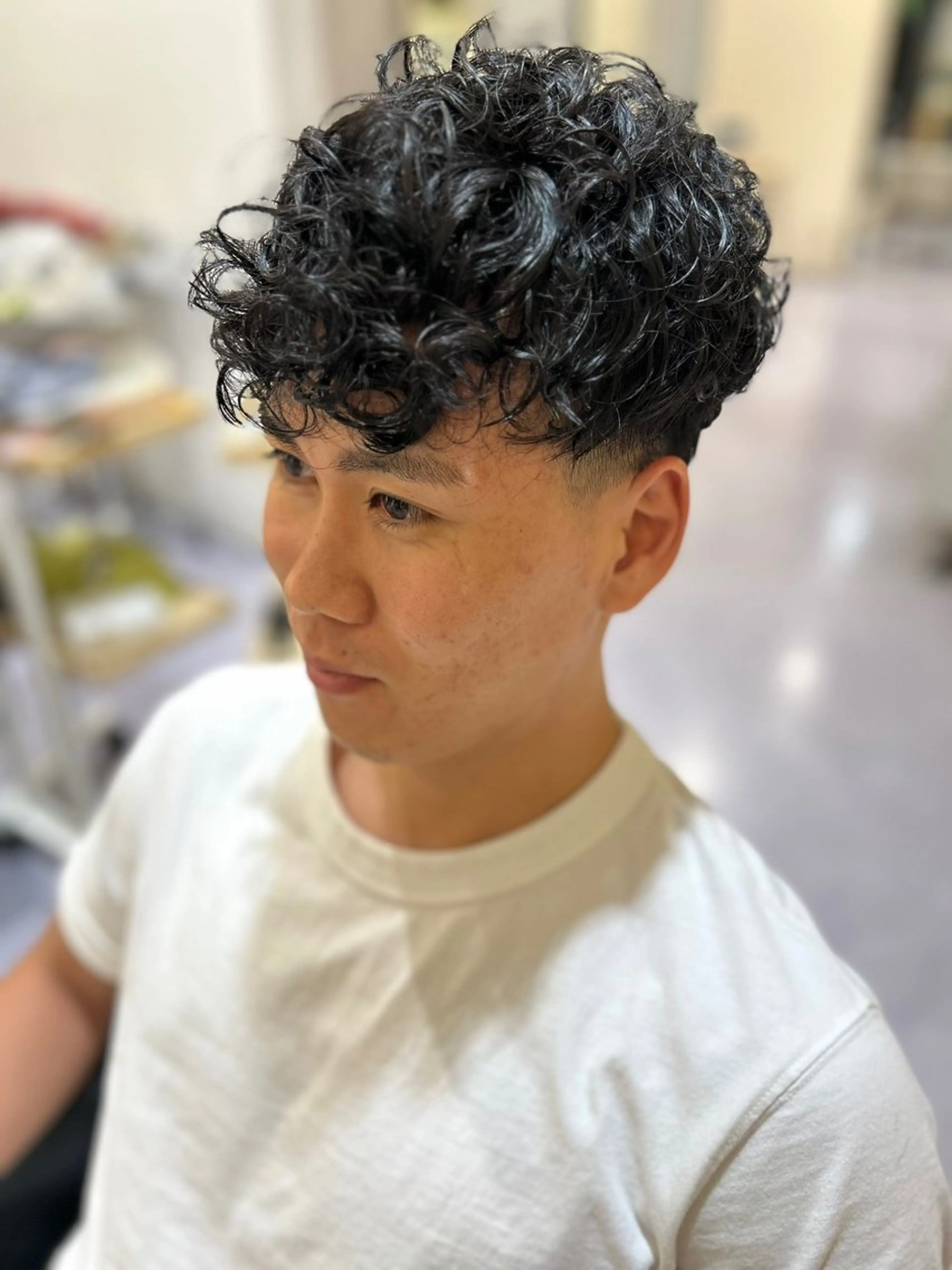パーマ メンズ スペインカール 田中 寛汰のヘアスタイル