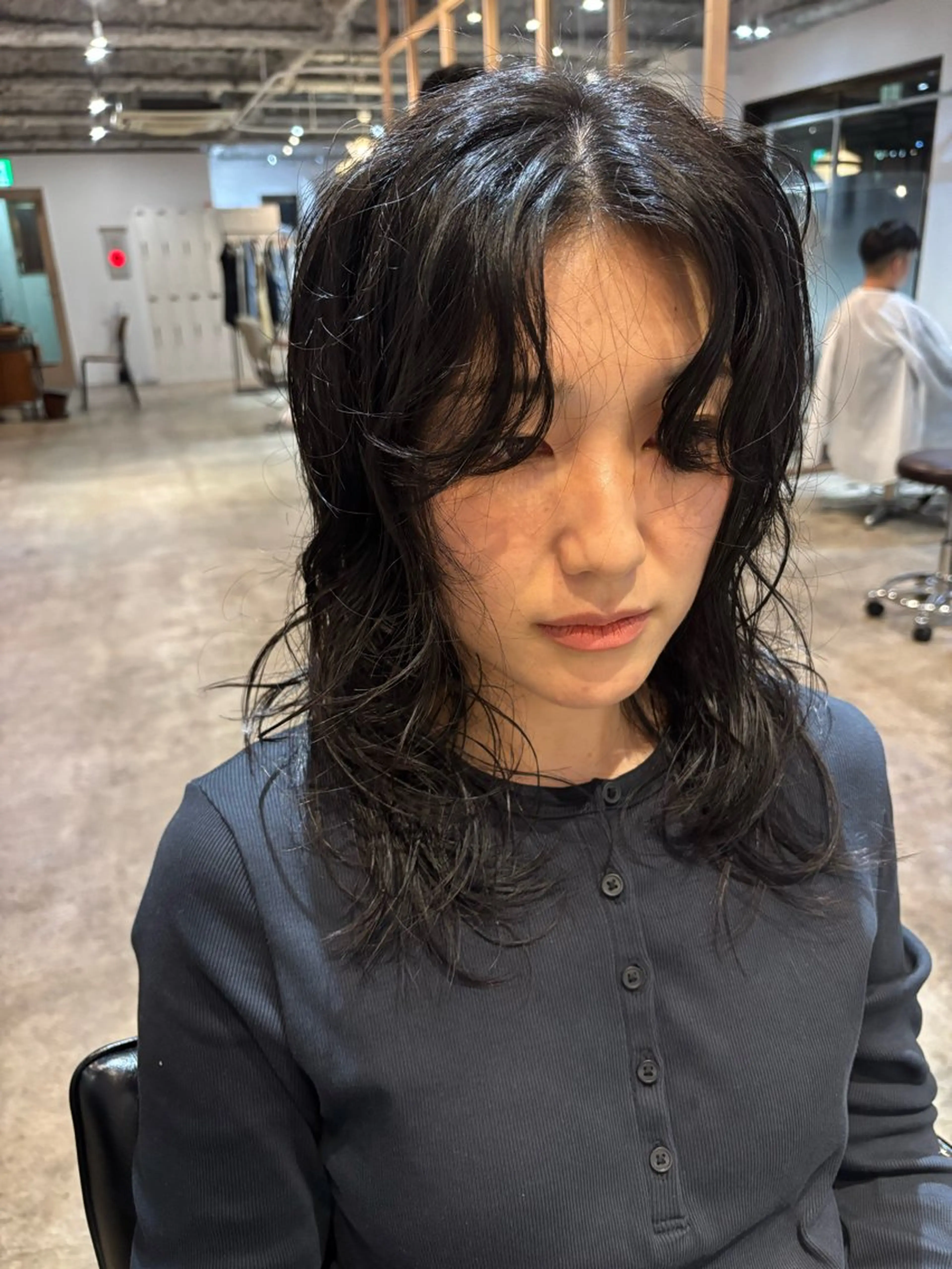 セミロング カラー パーマ カット パーマ Hayashi Shioriのヘアスタイル