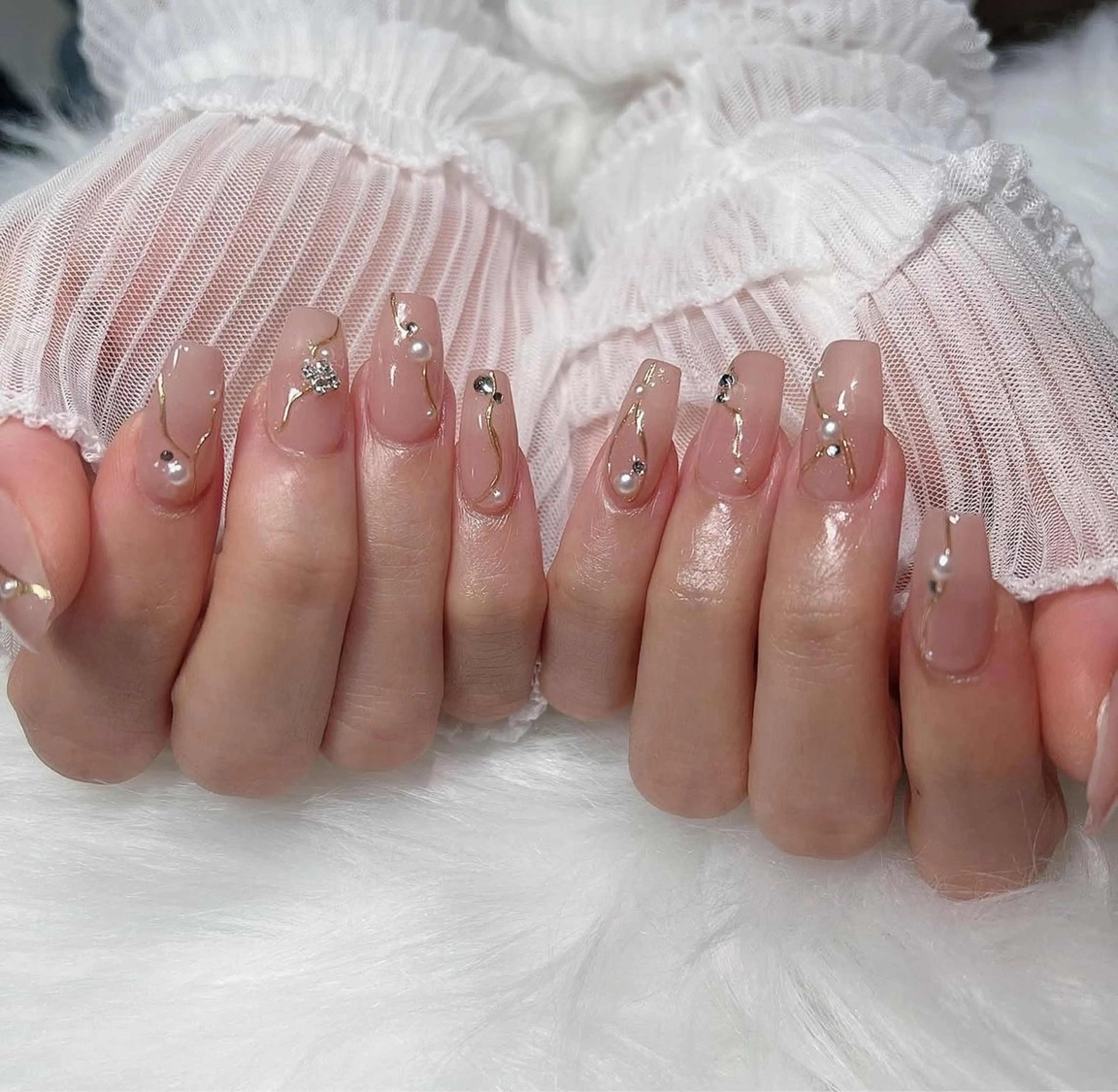 ネイル 長さ出し フレンチネイル グラデーション 卒業式 マグネットネイル Sora nail 長さ出し専門店のネイルデザイン