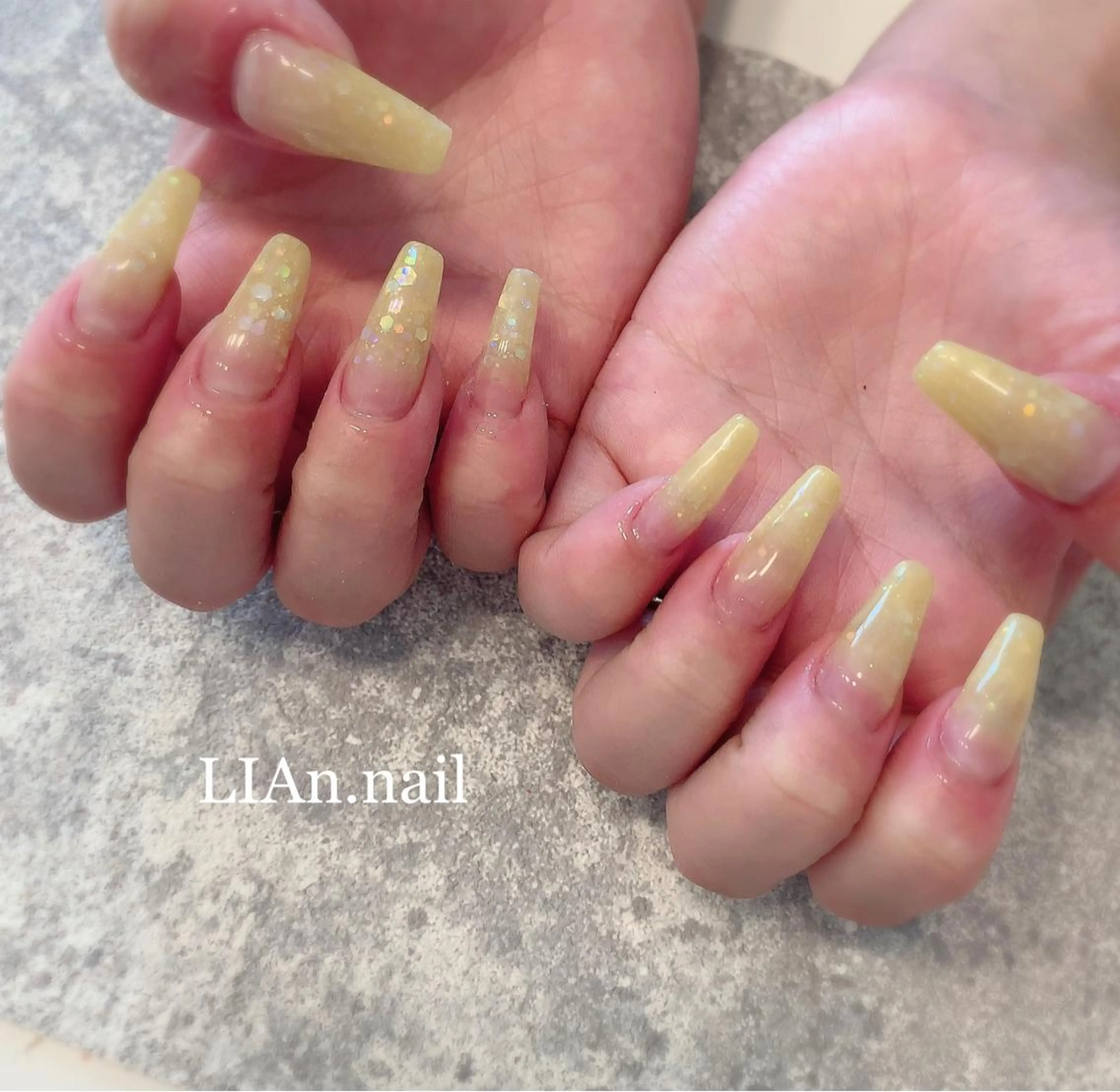 ネイル グラデーション スカルプネイル Lian nailのネイルデザイン