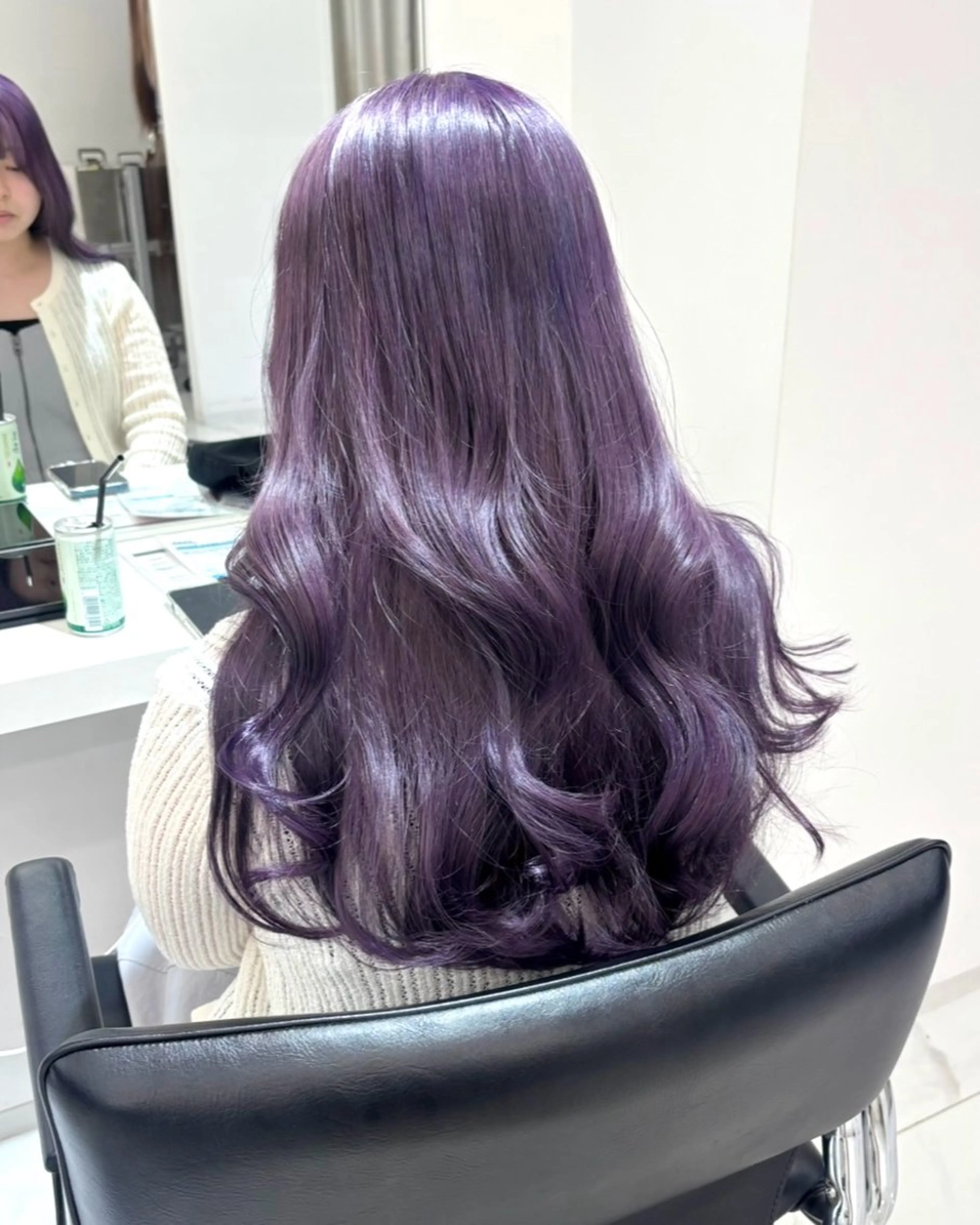 ロング カラー ブリーチ ケアブリーチ ラベンダーカラー ヘアカラー トリートメント 🩶大人韓国ヘア 渋谷/Satsukiのヘアスタイル