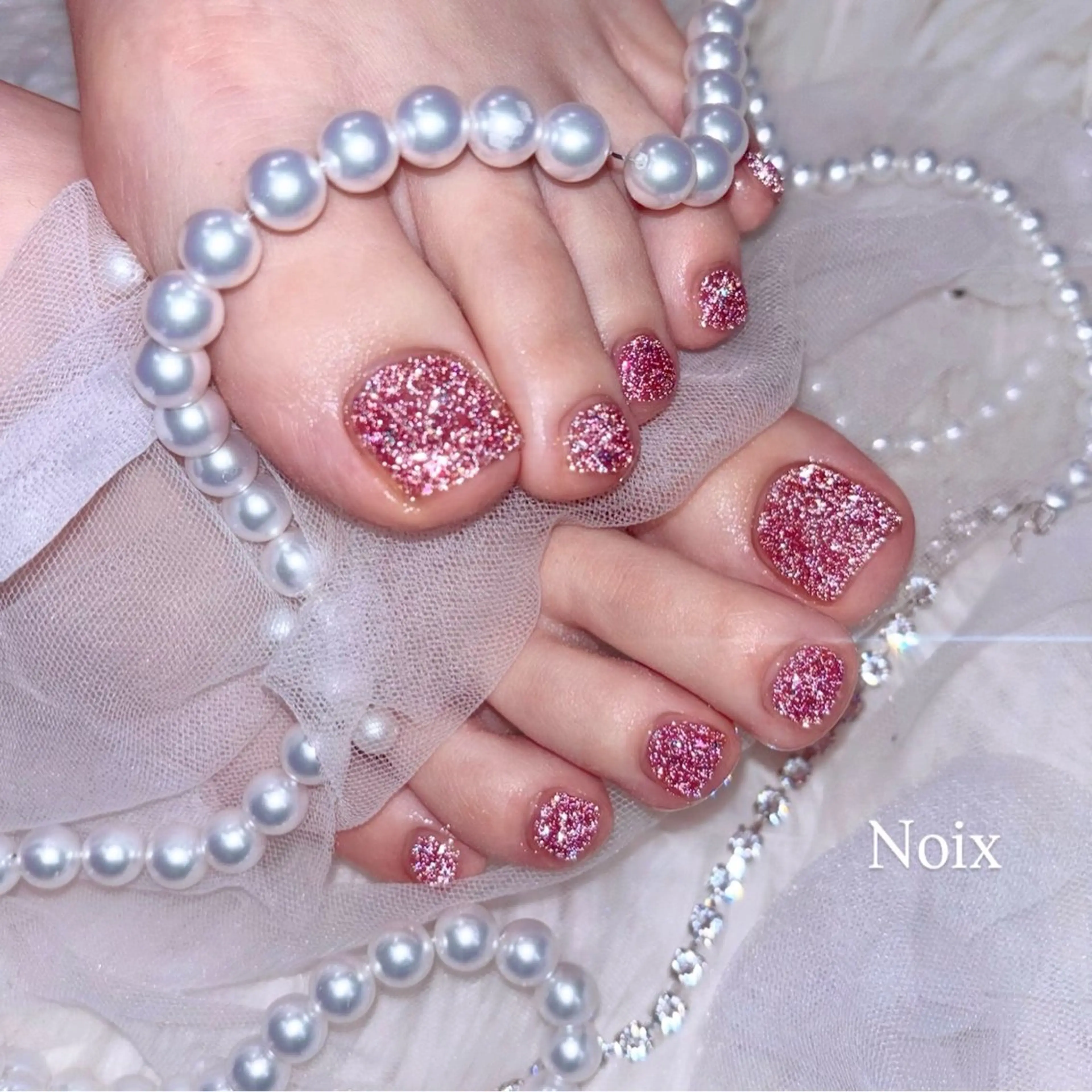 ネイル フラッシュネイル フットネイル キラキラネイル Noix 横浜のネイルデザイン