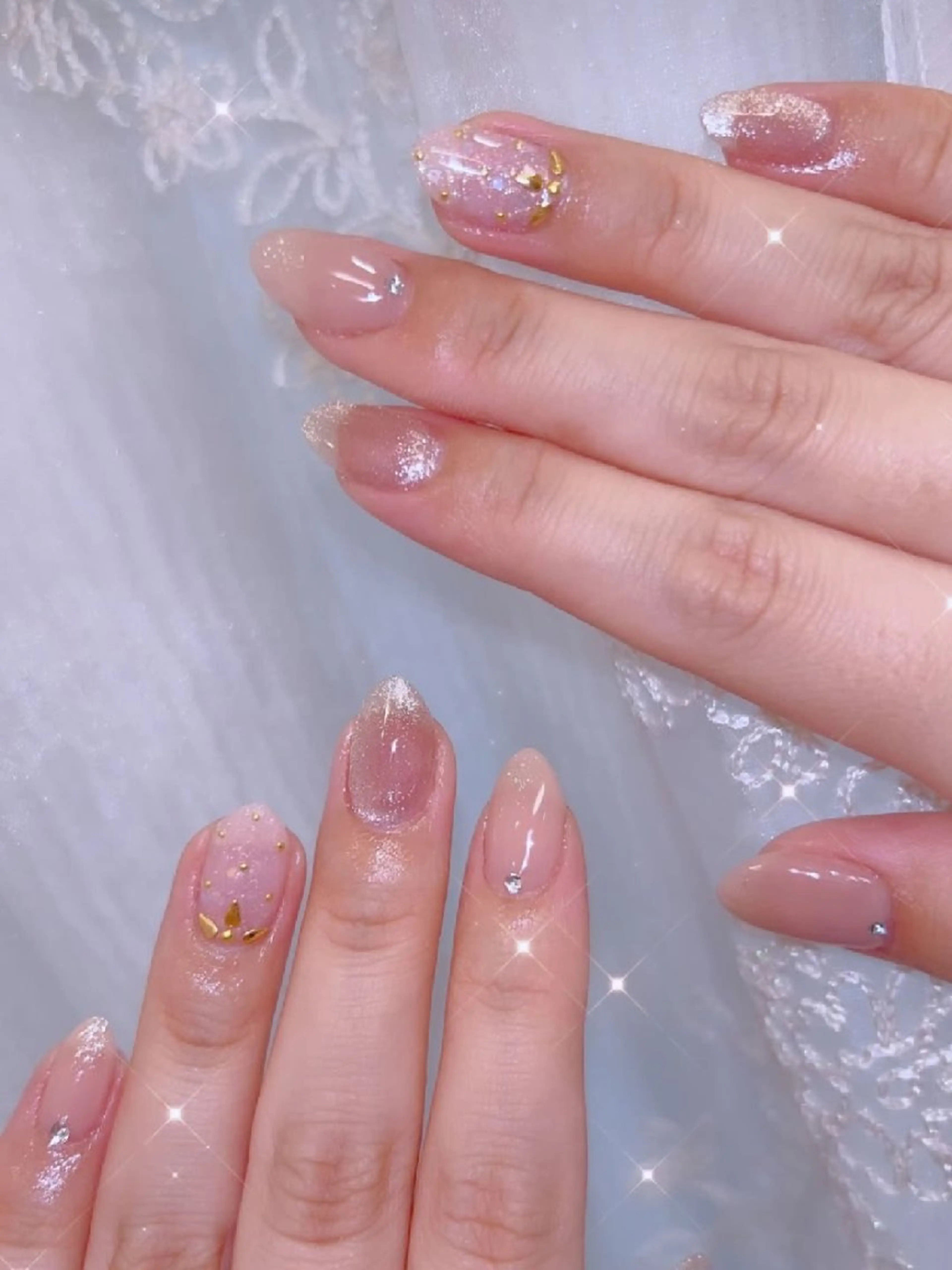 ネイル 長さ出し ジェルネイル 韓国ネイル マグネットネイル ニュアンスネイル I LOVE ME NAIL.｡.:*♡のネイルデザイン