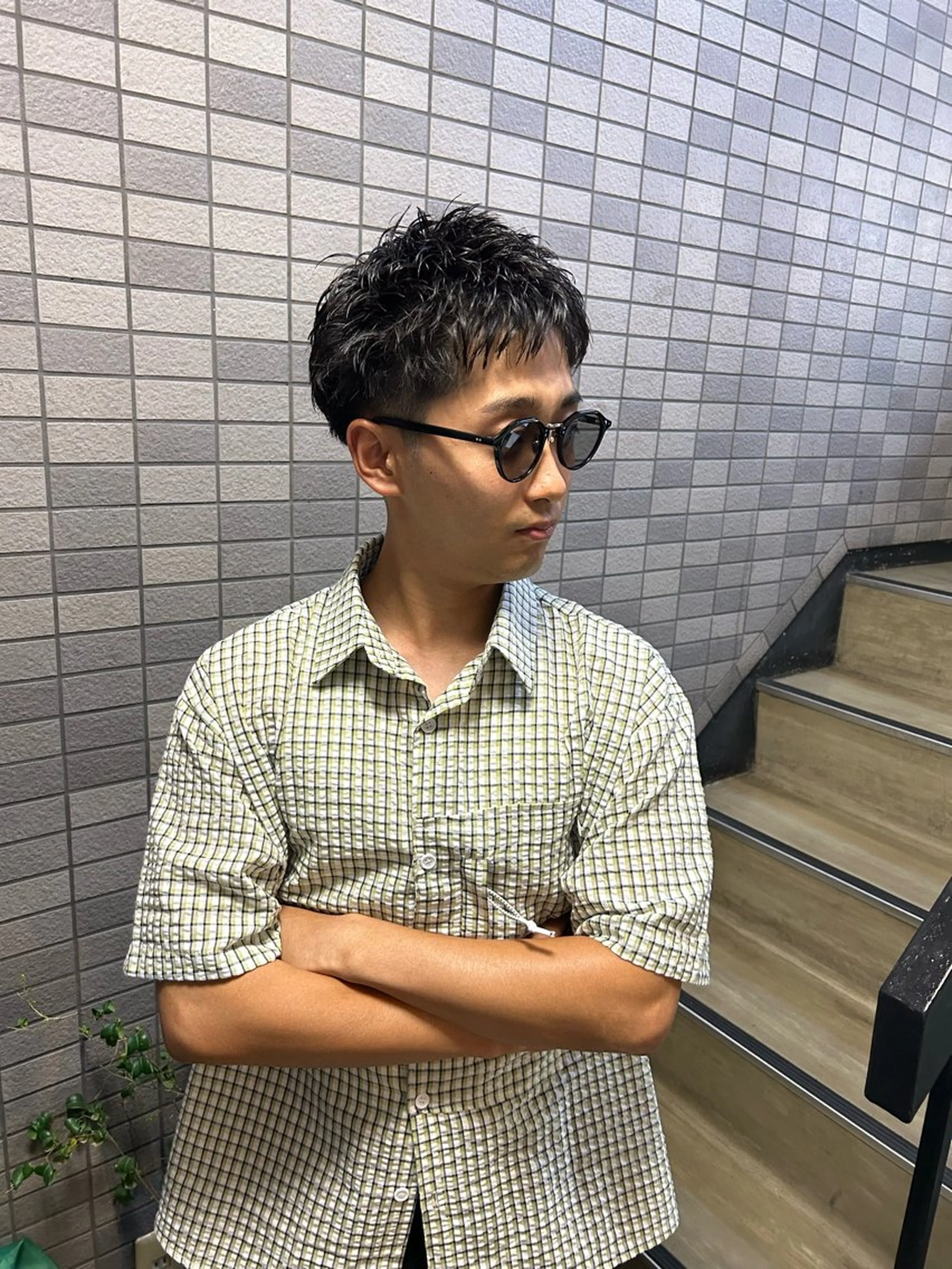 ショート パーマ メンズ メンズブリーチ メンズハイライト メンズインナーカラー メンズパーマ プードルパーマ カット パーマ トリートメント charme所属・💈メンズ短髪特化 ✂︎伊藤大輝💈のヘアスタイル