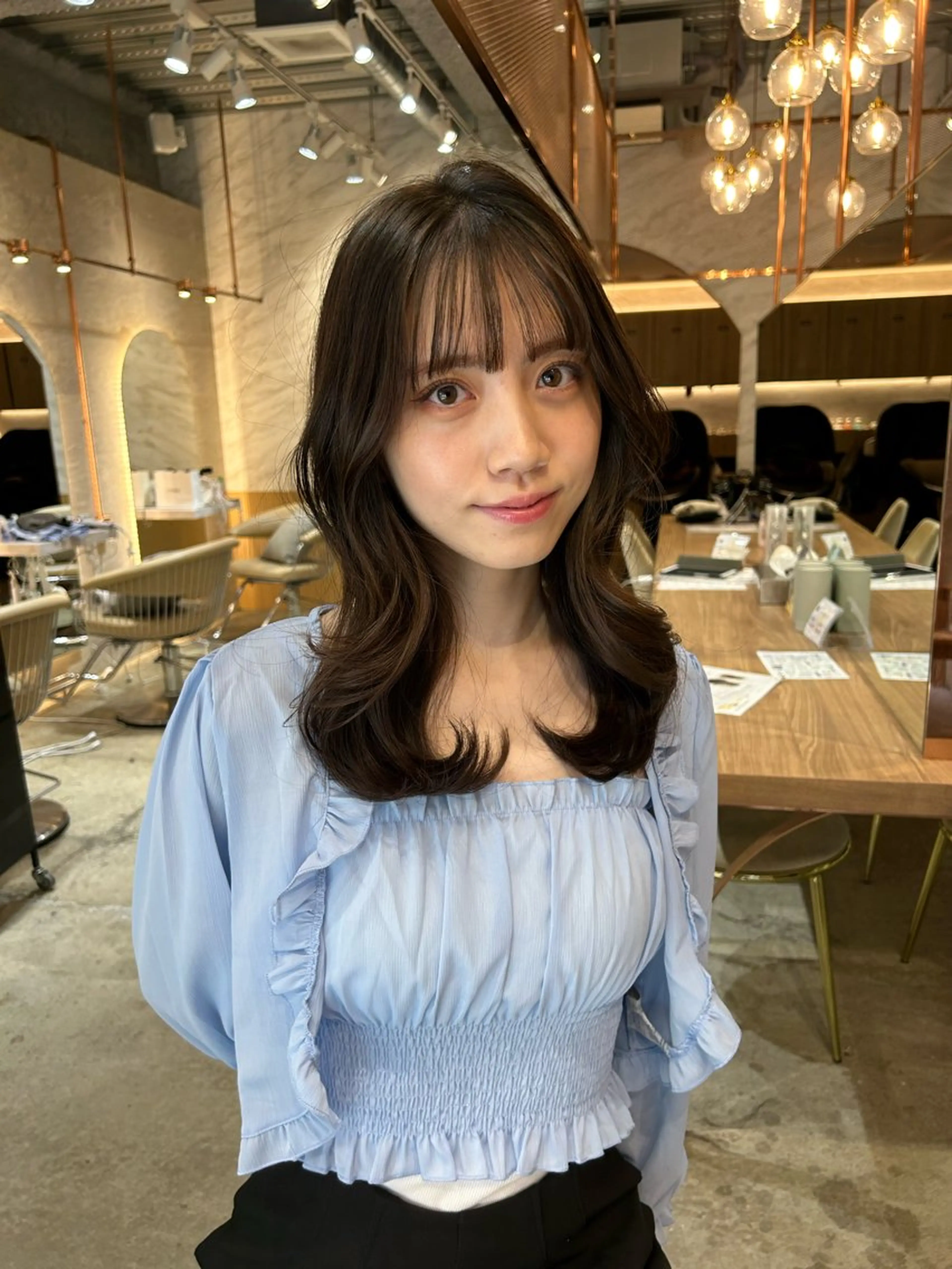 セミロング 縮毛矯正/ストンボブ Wカラー💎ヒデジのヘアスタイル